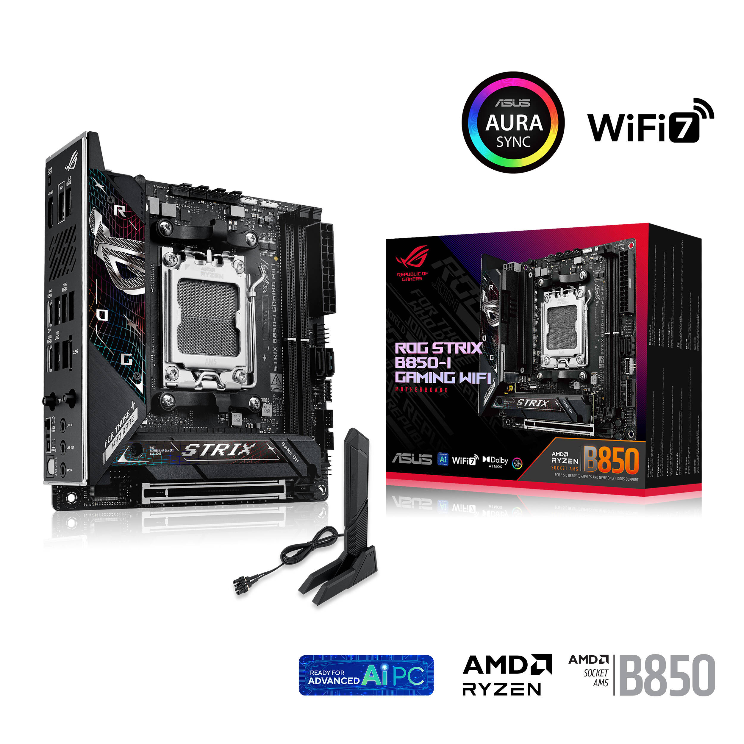 ASUS ROG STRIX B850-I GAMING WIFI Mini-ITX motherboard for AMD AM5 builds — view 19
