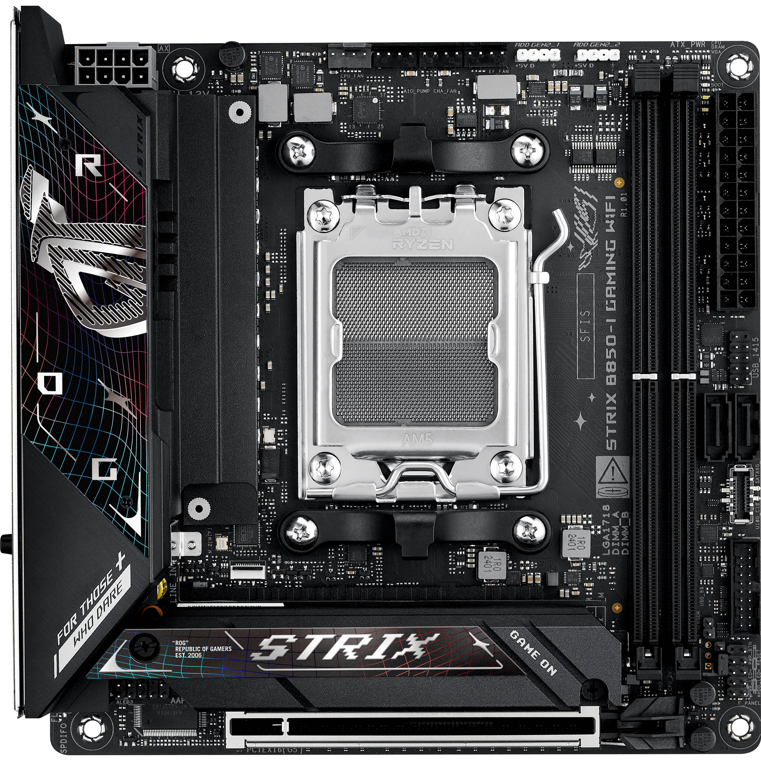 ASUS ROG STRIX B850-I GAMING WIFI Mini-ITX motherboard for AMD AM5 builds — view 2