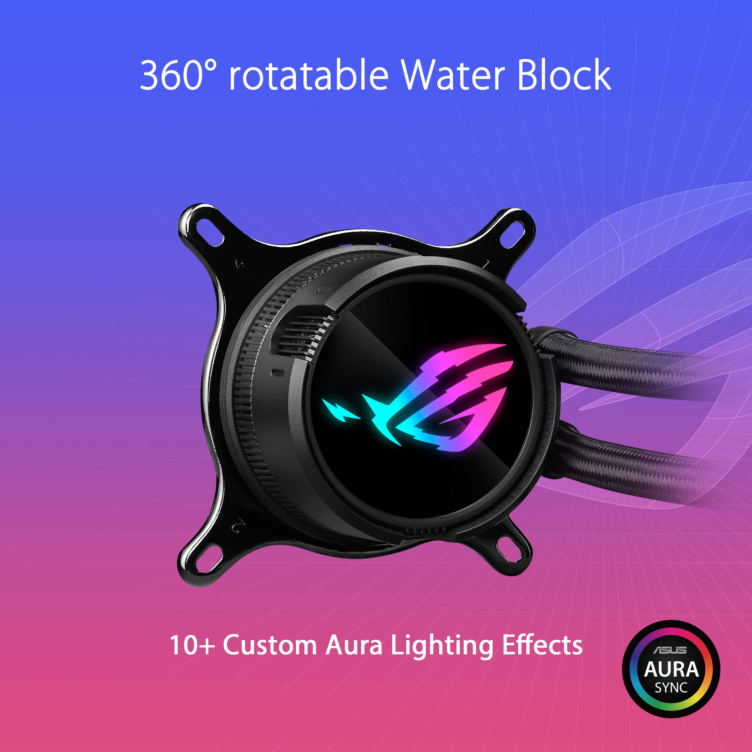 ASUS ROG STRIX LC III 360 ARGB LCD 360 mm AIO liquid cooler with 2.1-inch IPS display and RGB fans — view 12