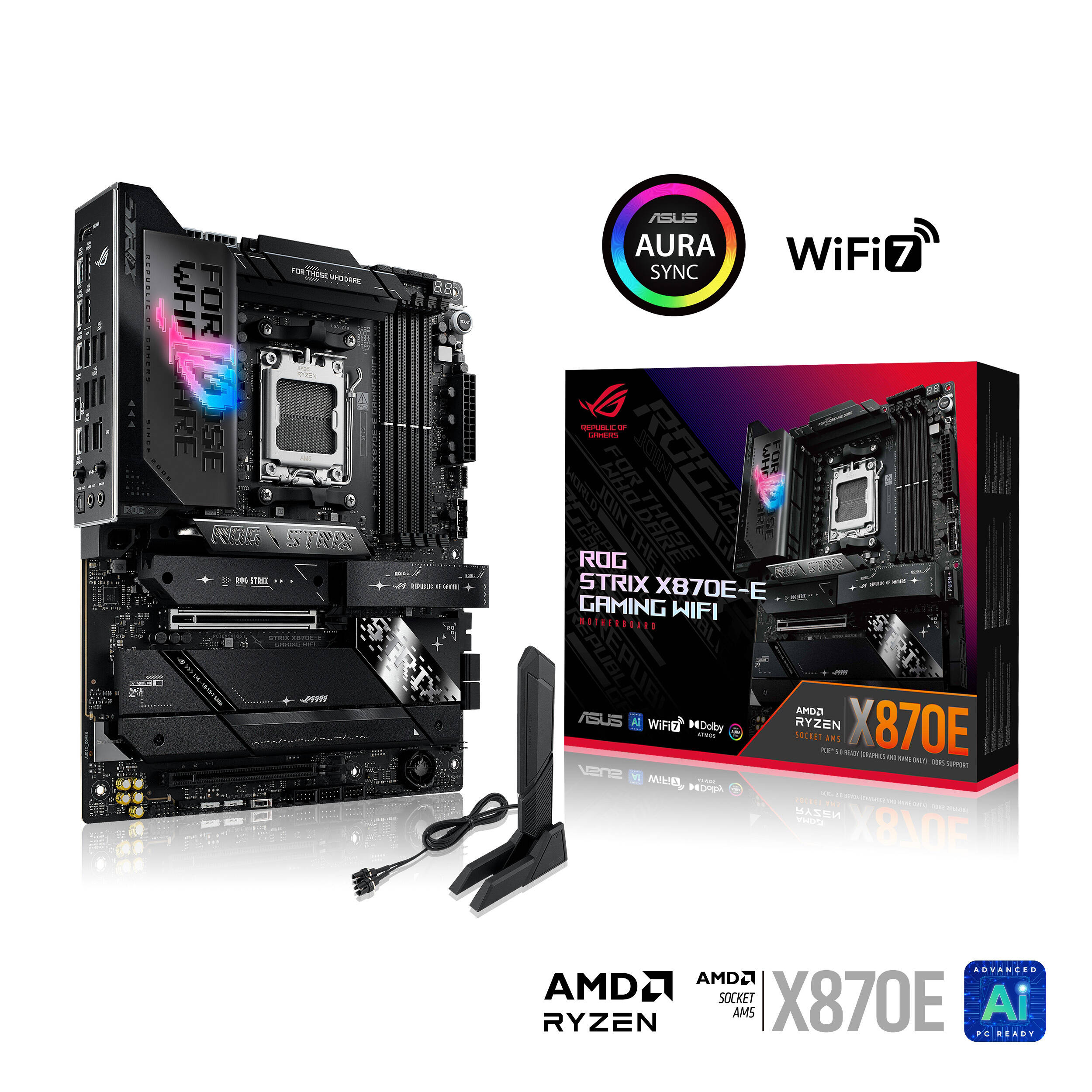 ASUS ROG STRIX X870E-E GAMING WIFI ATX motherboard for AMD AM5 with PCIe 5.0 and Wi-Fi 7 — view 12