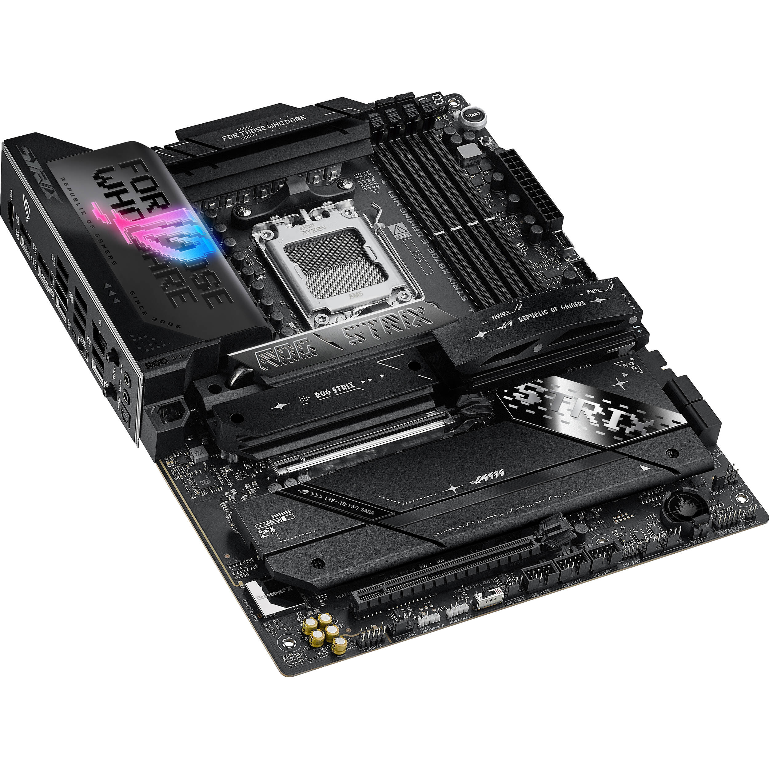 ASUS ROG STRIX X870E-E GAMING WIFI ATX motherboard for AMD AM5 with PCIe 5.0 and Wi-Fi 7 — view 4