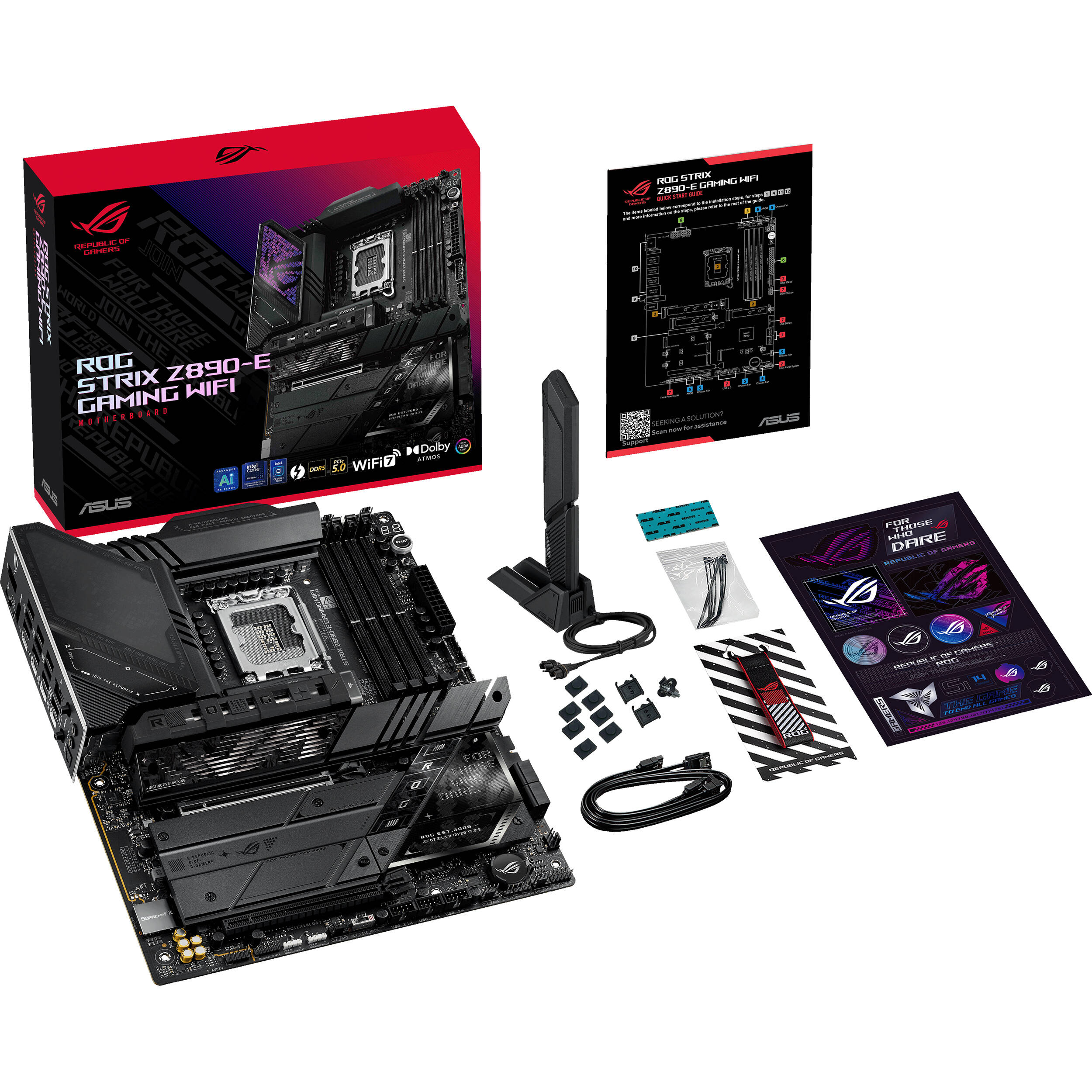 ASUS ROG STRIX Z890-E GAMING WIFI ATX motherboard with Intel Z890 chipset, LGA 1851 socket, and premium cooling design — view 10