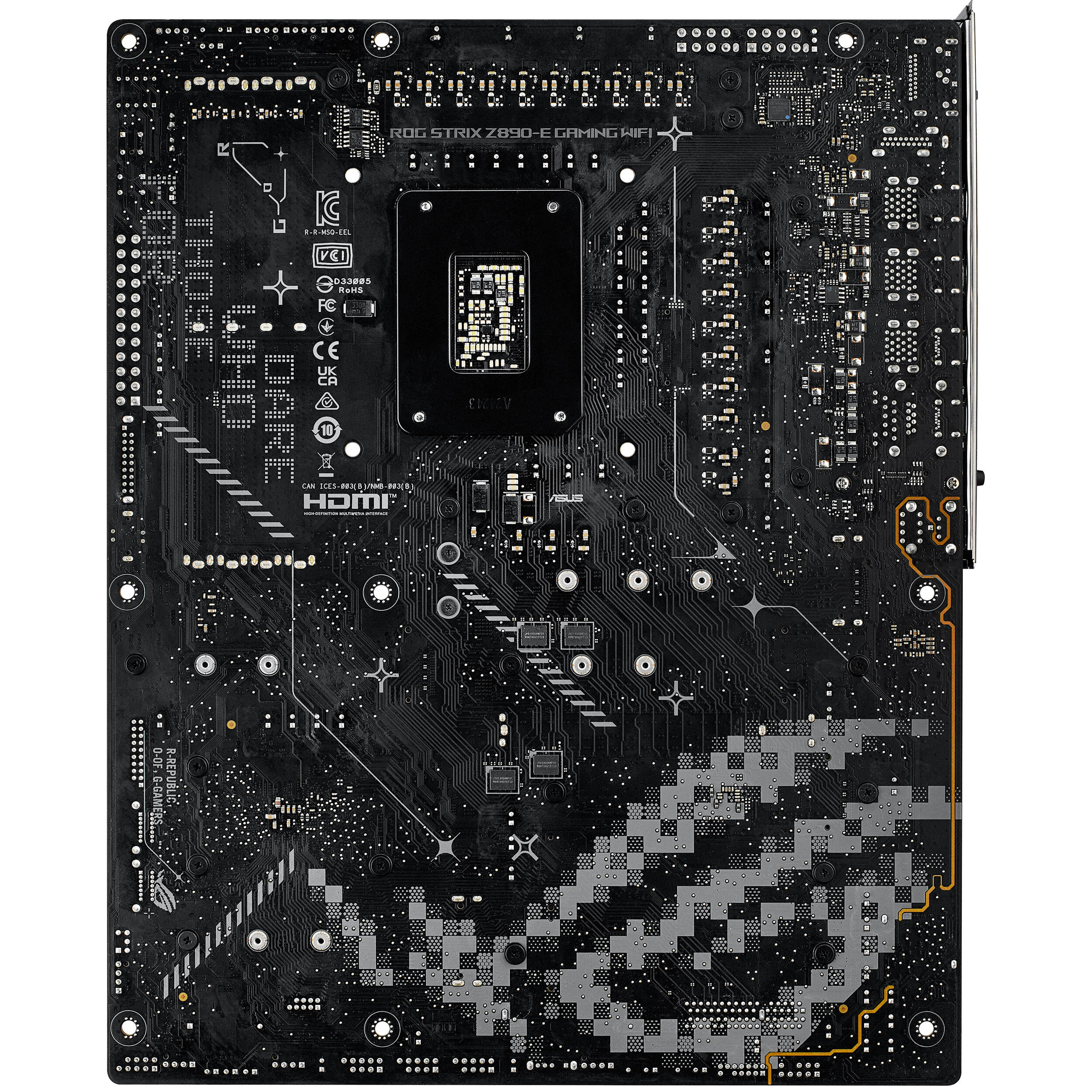 ASUS ROG STRIX Z890-E GAMING WIFI ATX motherboard with Intel Z890 chipset, LGA 1851 socket, and premium cooling design — view 4