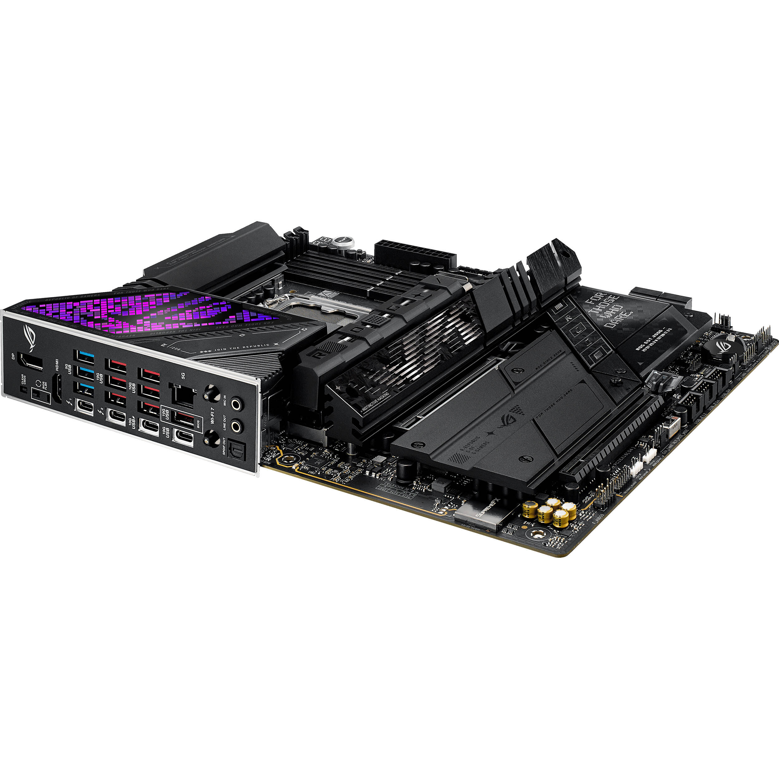 ASUS ROG STRIX Z890-E GAMING WIFI ATX motherboard with Intel Z890 chipset, LGA 1851 socket, and premium cooling design — view 8