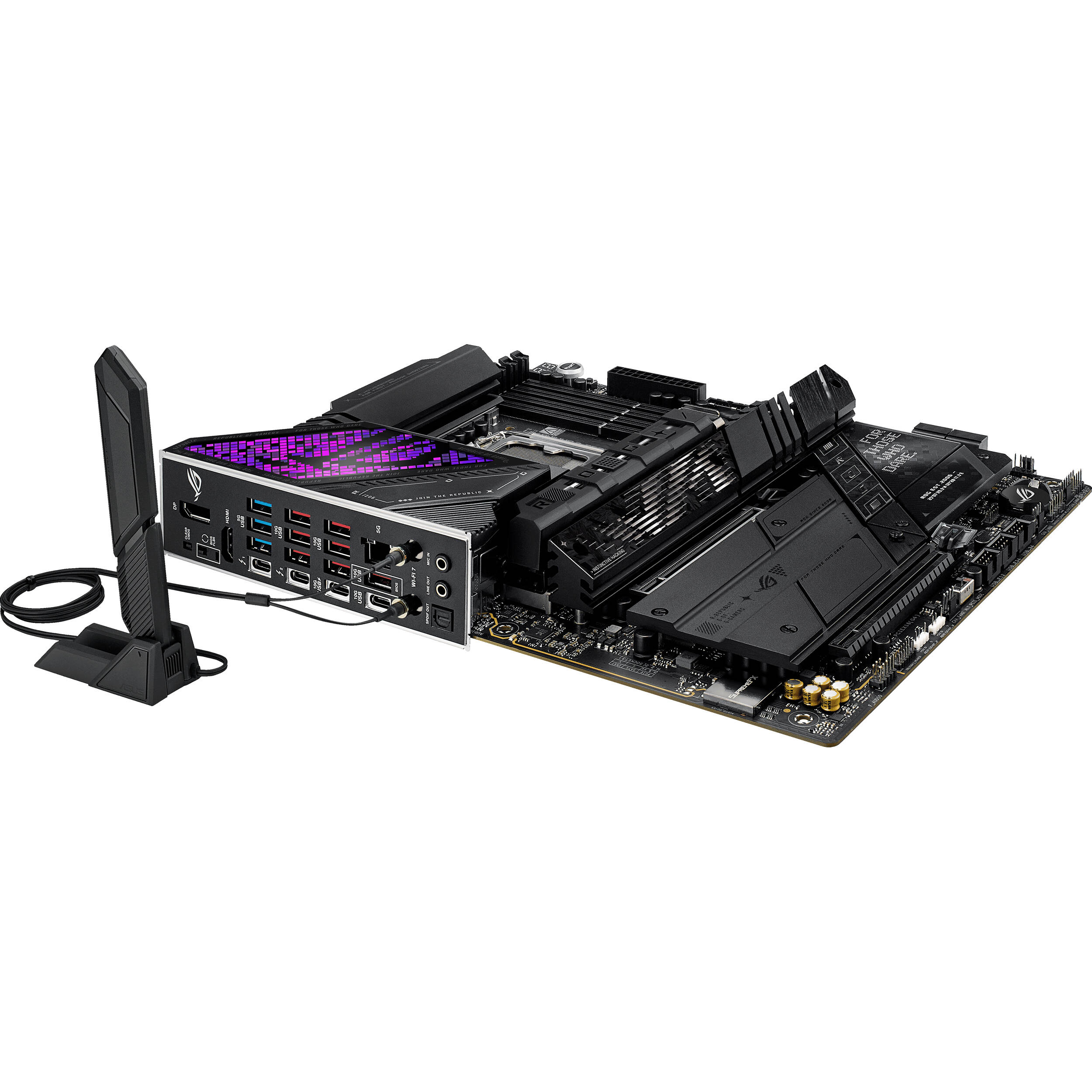 ASUS ROG STRIX Z890-E GAMING WIFI ATX motherboard with Intel Z890 chipset, LGA 1851 socket, and premium cooling design — view 9