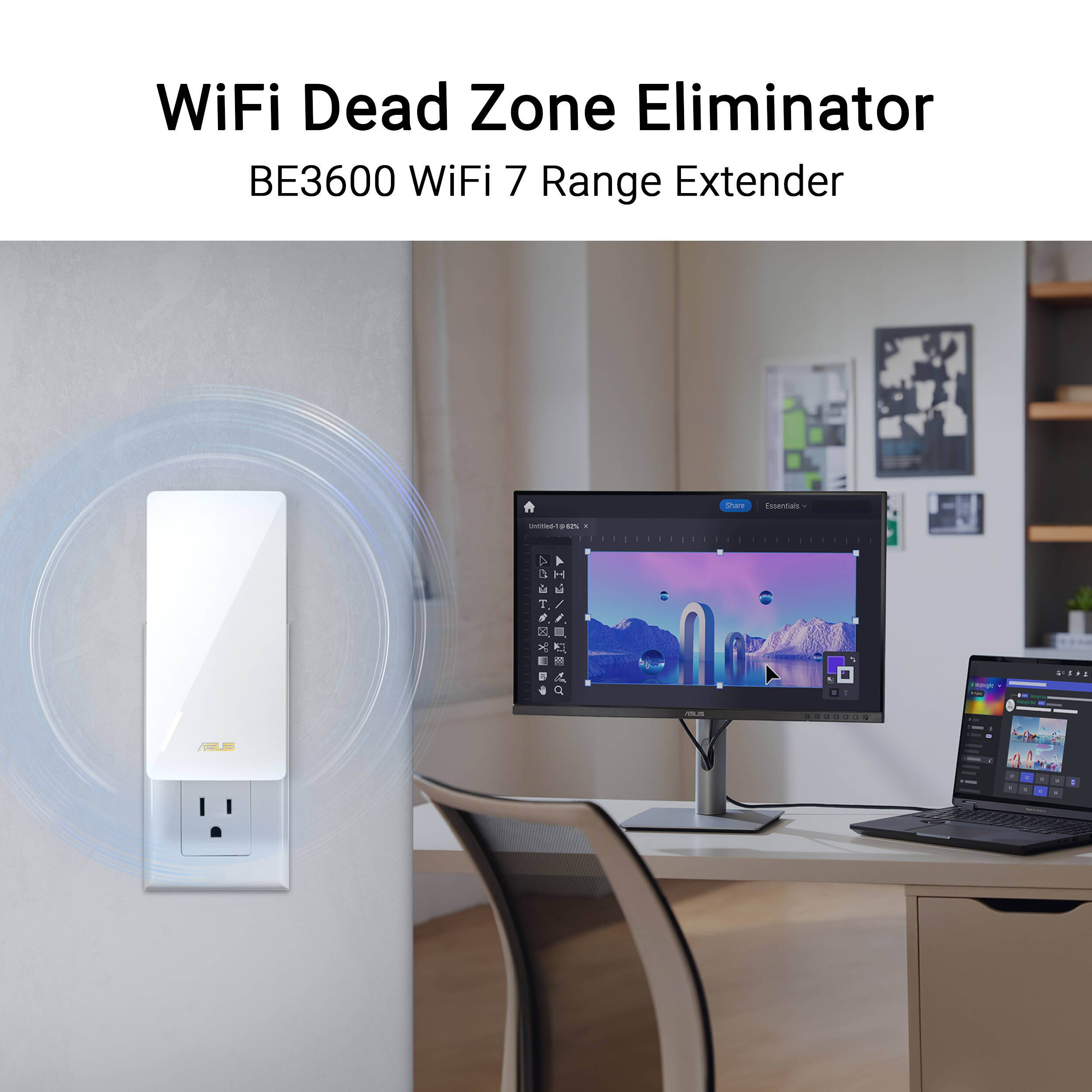 ASUS RP-BE58 BE3600 WiFi 7 range extender with AiMesh support — view 13