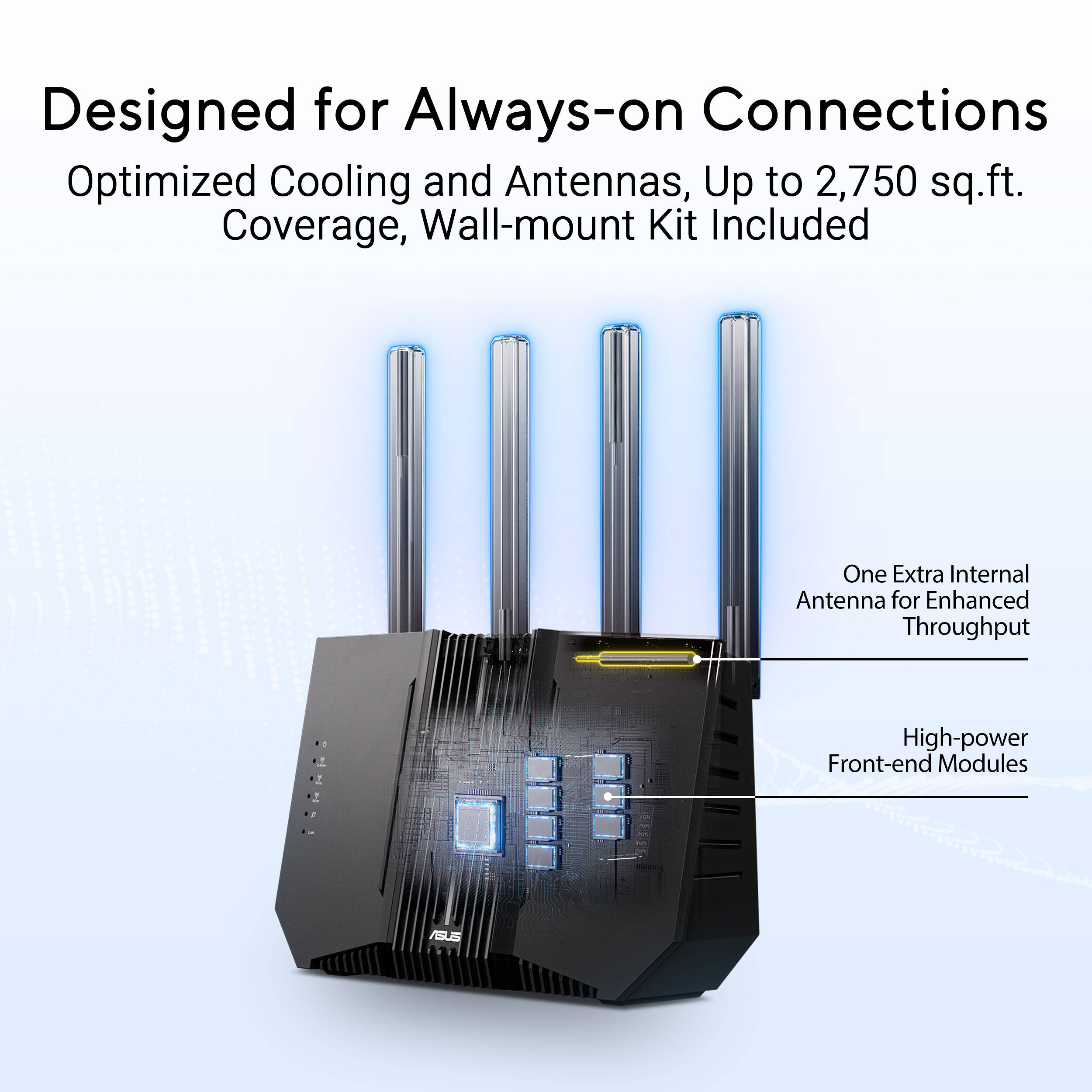 ASUS RT-BE92U WiFi 7 tri-band router with AiMesh, VPN features, and Smart Home Master — view 10