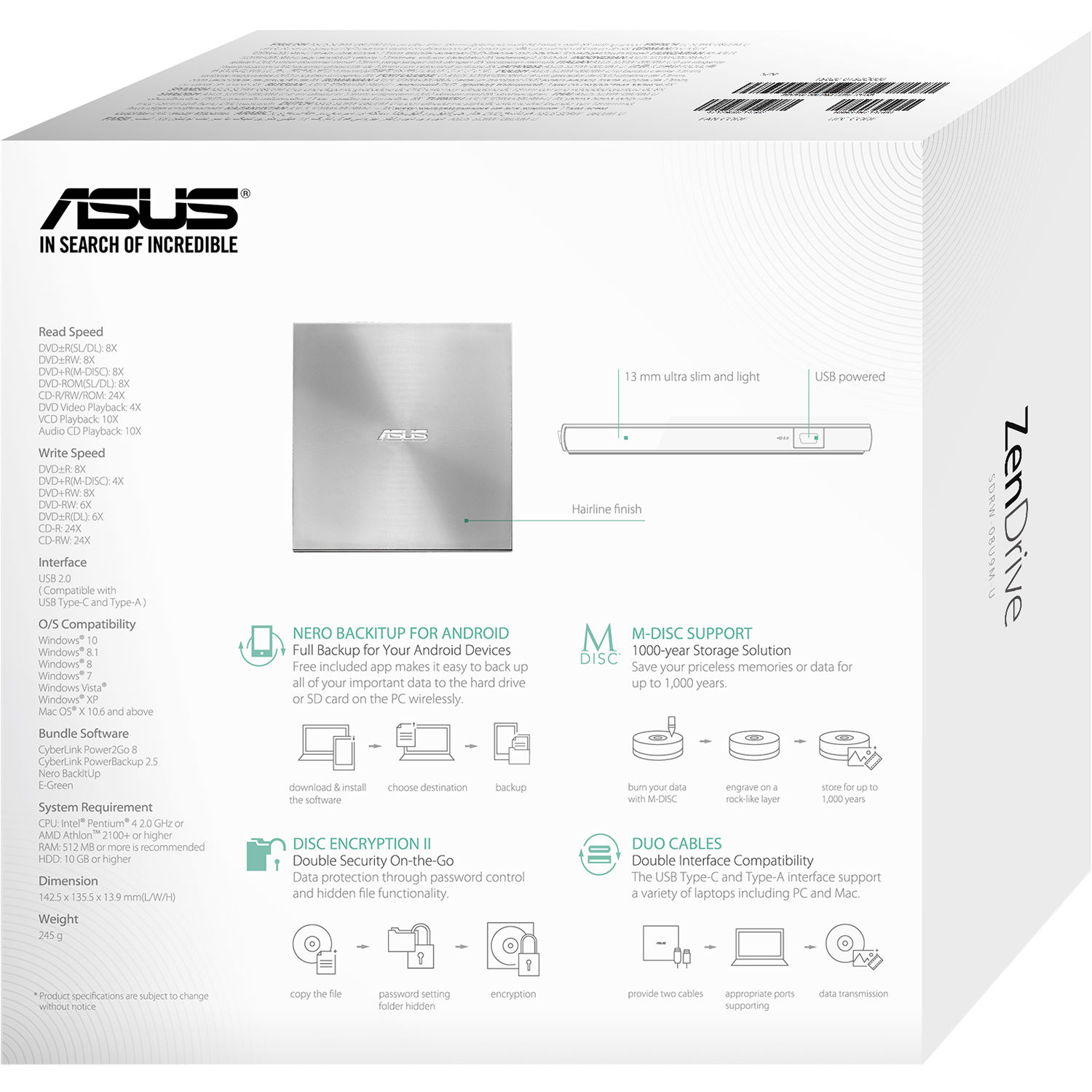 ZenDriveU9M ExternalDVD Writer — view 6