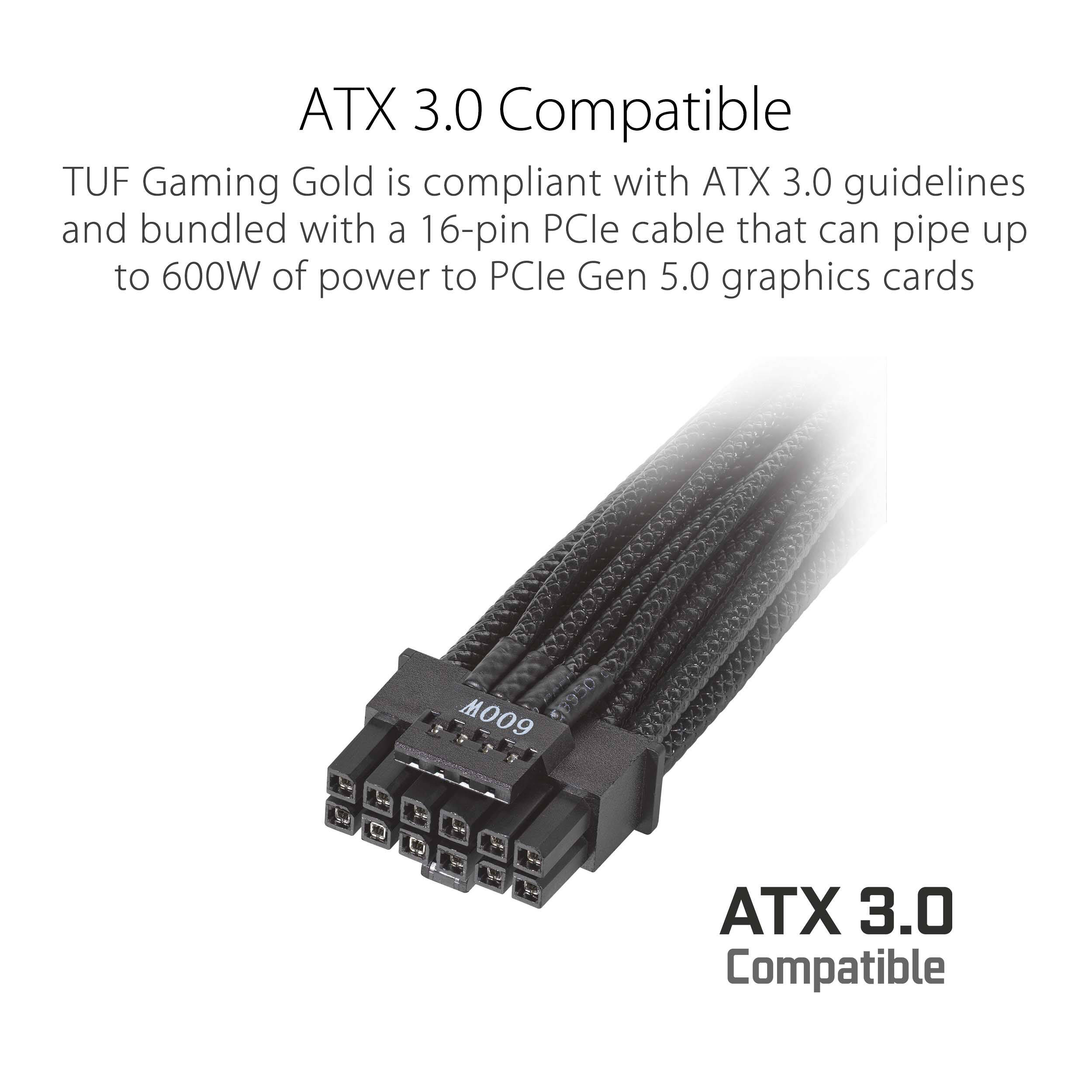 ASUS TUF Gaming 1200G 1200 W fully modular 80 PLUS Gold ATX 3.0 power supply — view 16