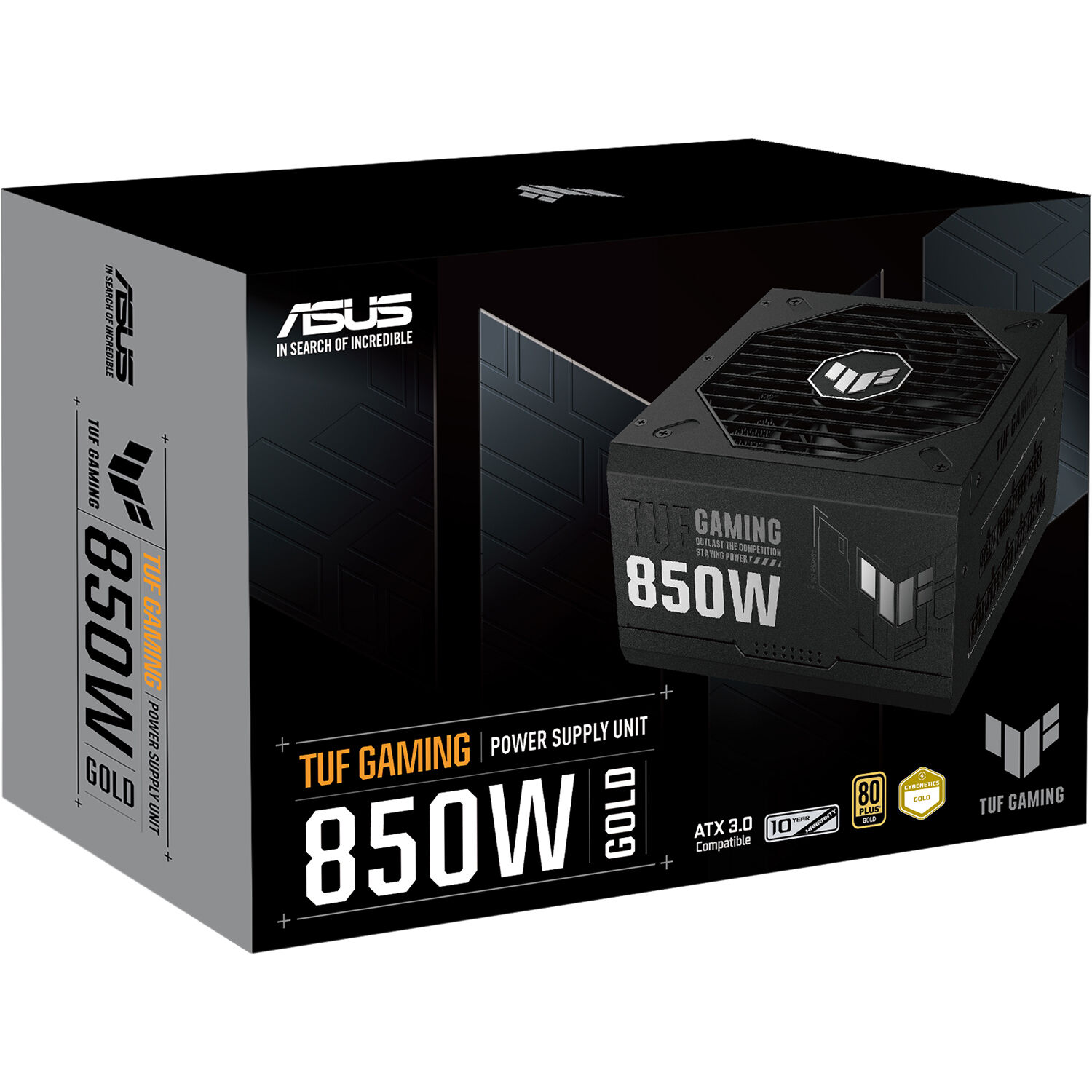 ASUS TUF GAMING 850G 850 W fully modular ATX 3.0 80 PLUS Gold power supply in black — view 12