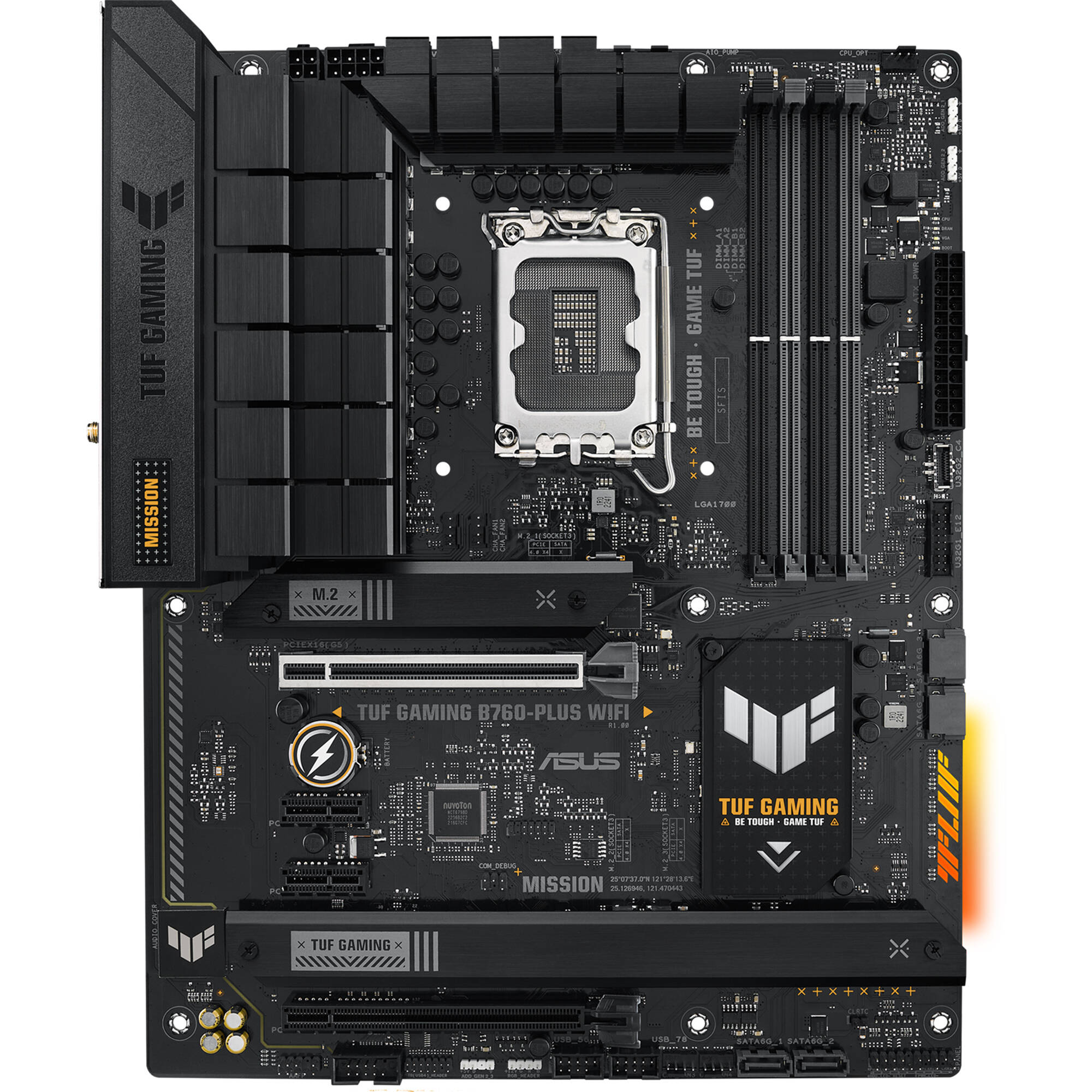 ASUS TUF GAMING B760-PLUS WIFI ATX motherboard with integrated Wi-Fi — view 2