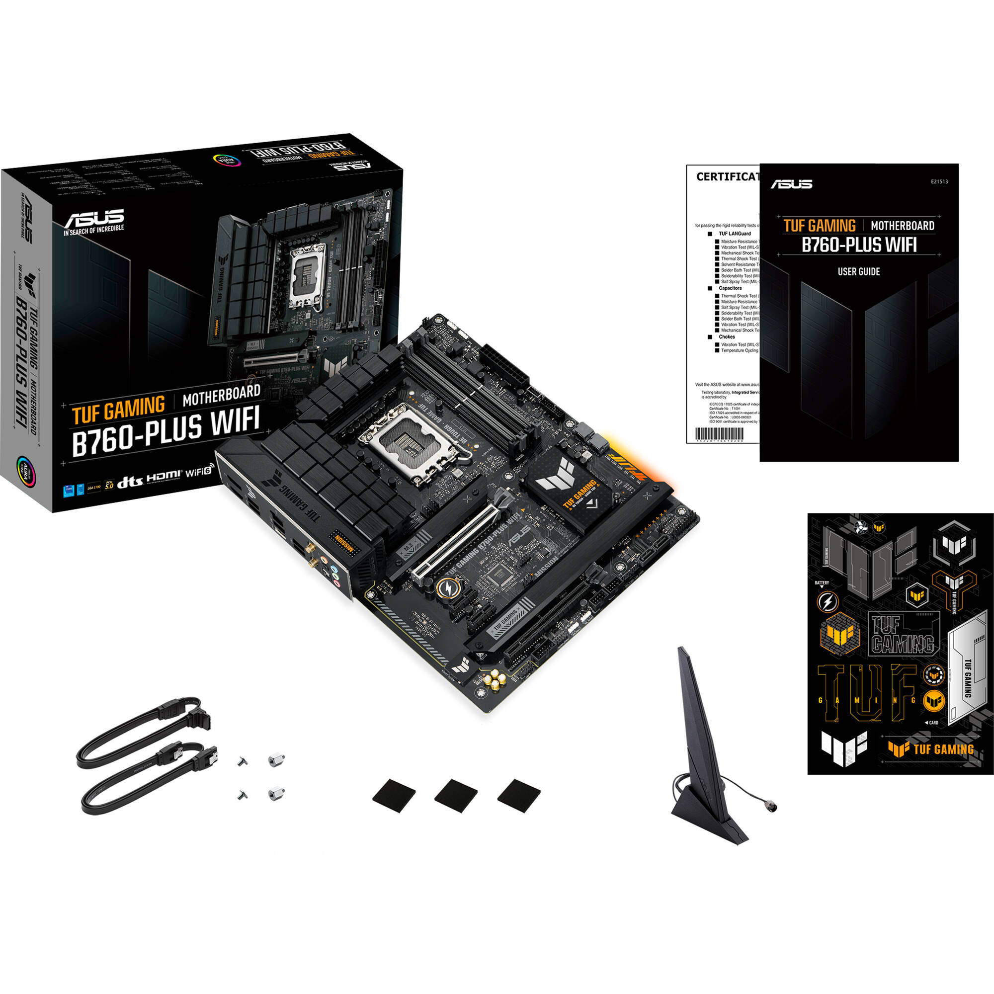 ASUS TUF GAMING B760-PLUS WIFI ATX motherboard with integrated Wi-Fi — view 5