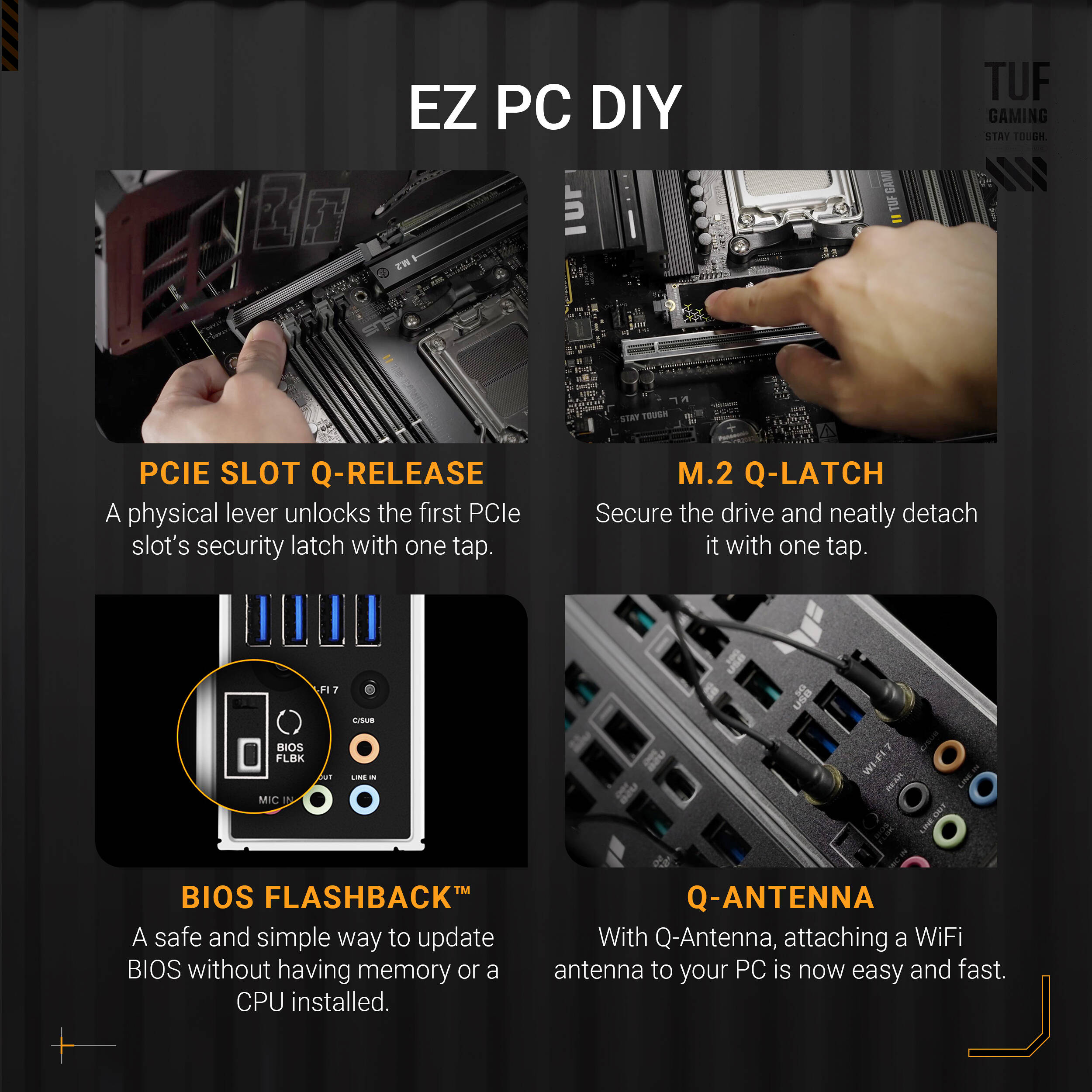 ASUS TUF GAMING B850-PLUS WIFI ATX motherboard for AMD AM5 with Wi-Fi 7 and PCIe 5.0 — view 14