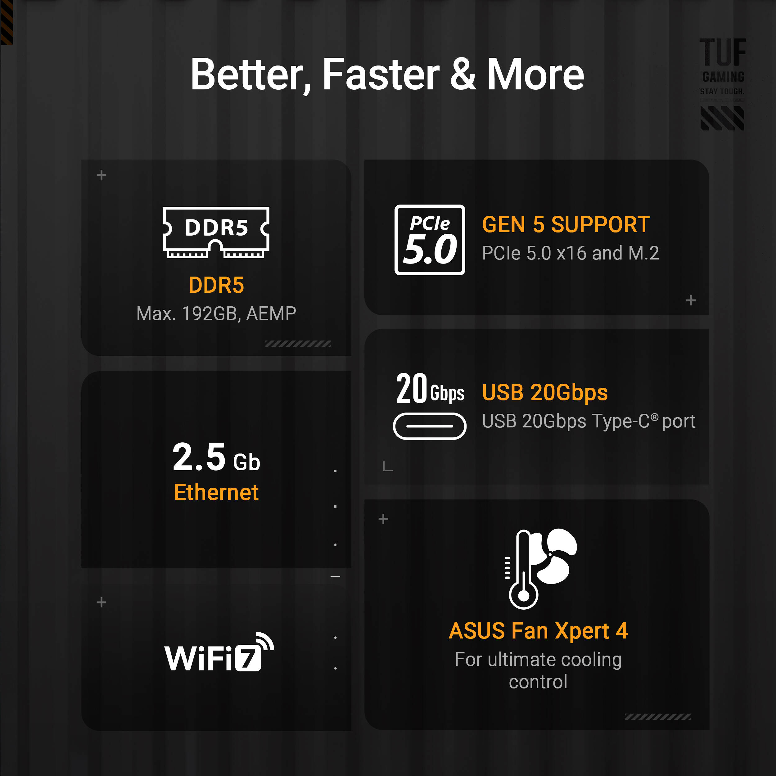 ASUS TUF GAMING B850-PLUS WIFI ATX motherboard for AMD AM5 with Wi-Fi 7 and PCIe 5.0 — view 15