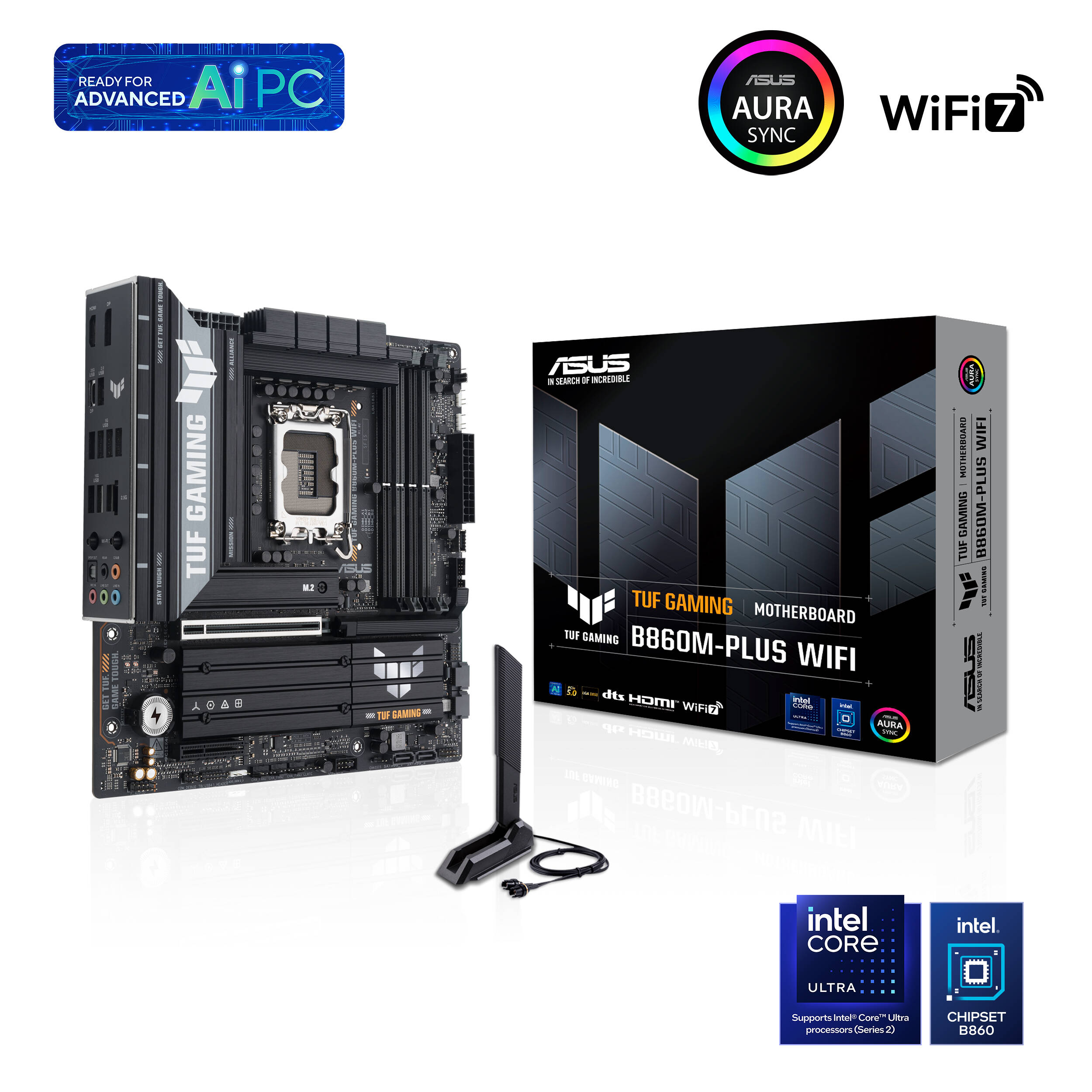ASUS TUF GAMING B860M-PLUS WIFI micro-ATX motherboard with integrated Wi-Fi for Intel desktop builds — view 10