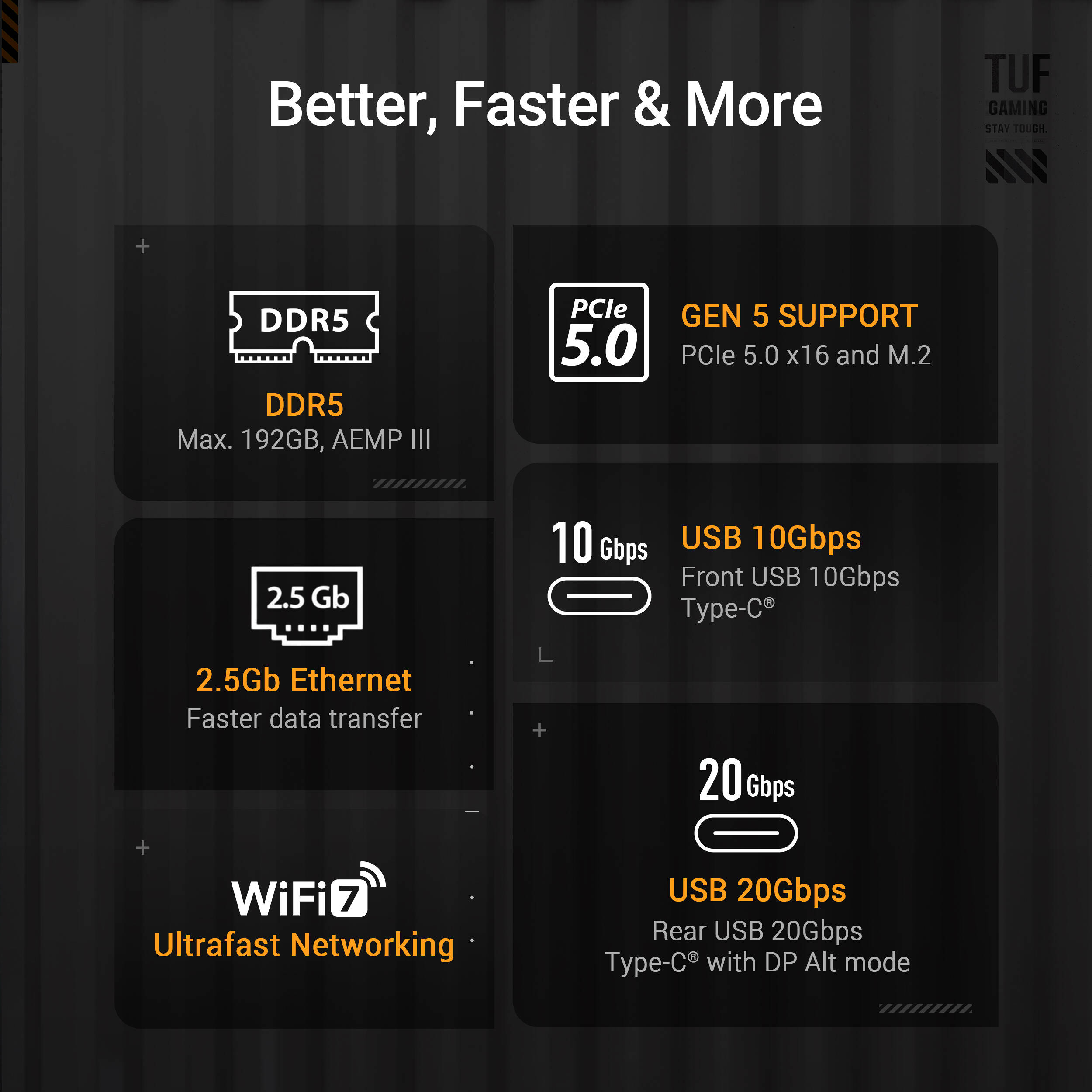 ASUS TUF GAMING B860M-PLUS WIFI micro-ATX motherboard with integrated Wi-Fi for Intel desktop builds — view 14