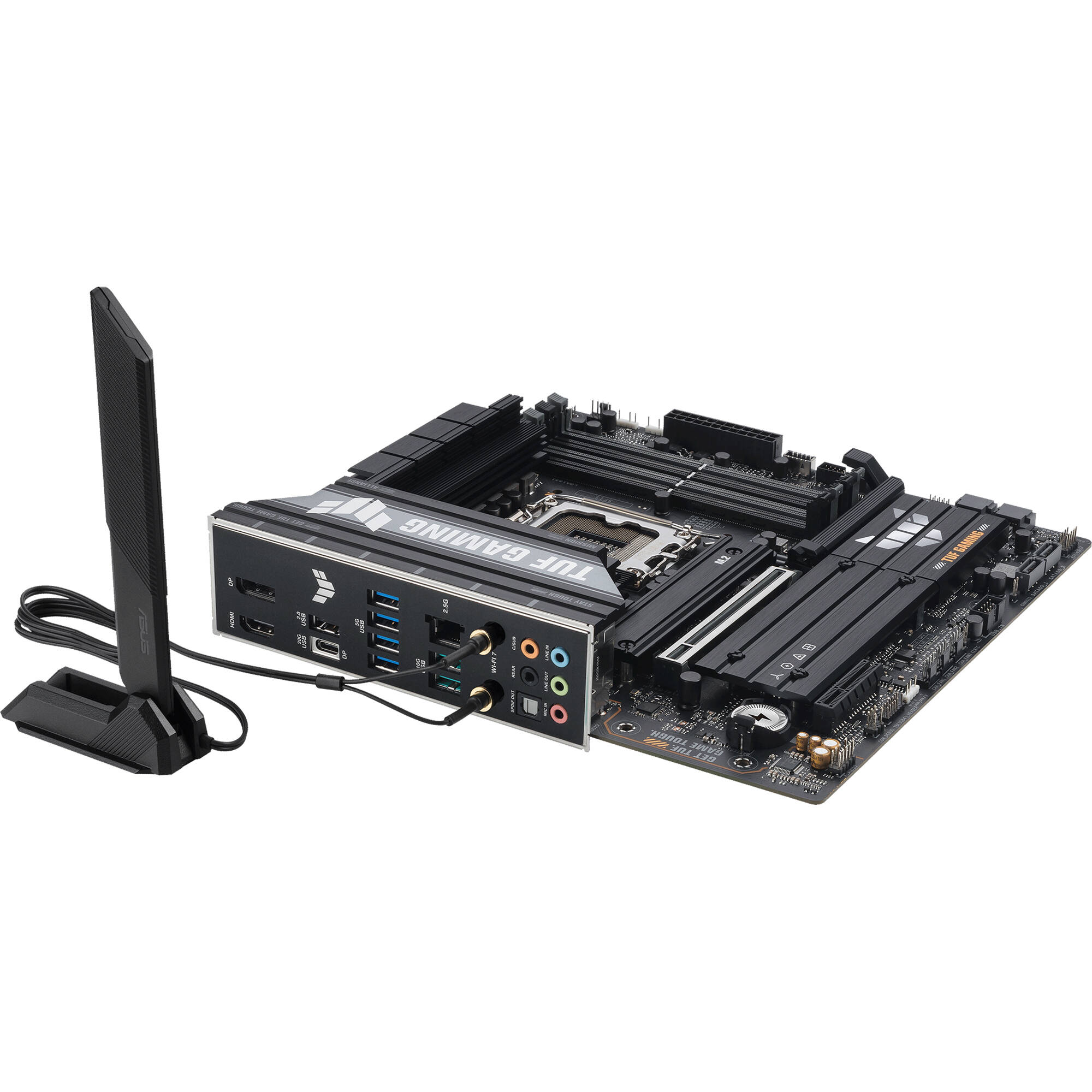 ASUS TUF GAMING B860M-PLUS WIFI micro-ATX motherboard with integrated Wi-Fi for Intel desktop builds — view 7