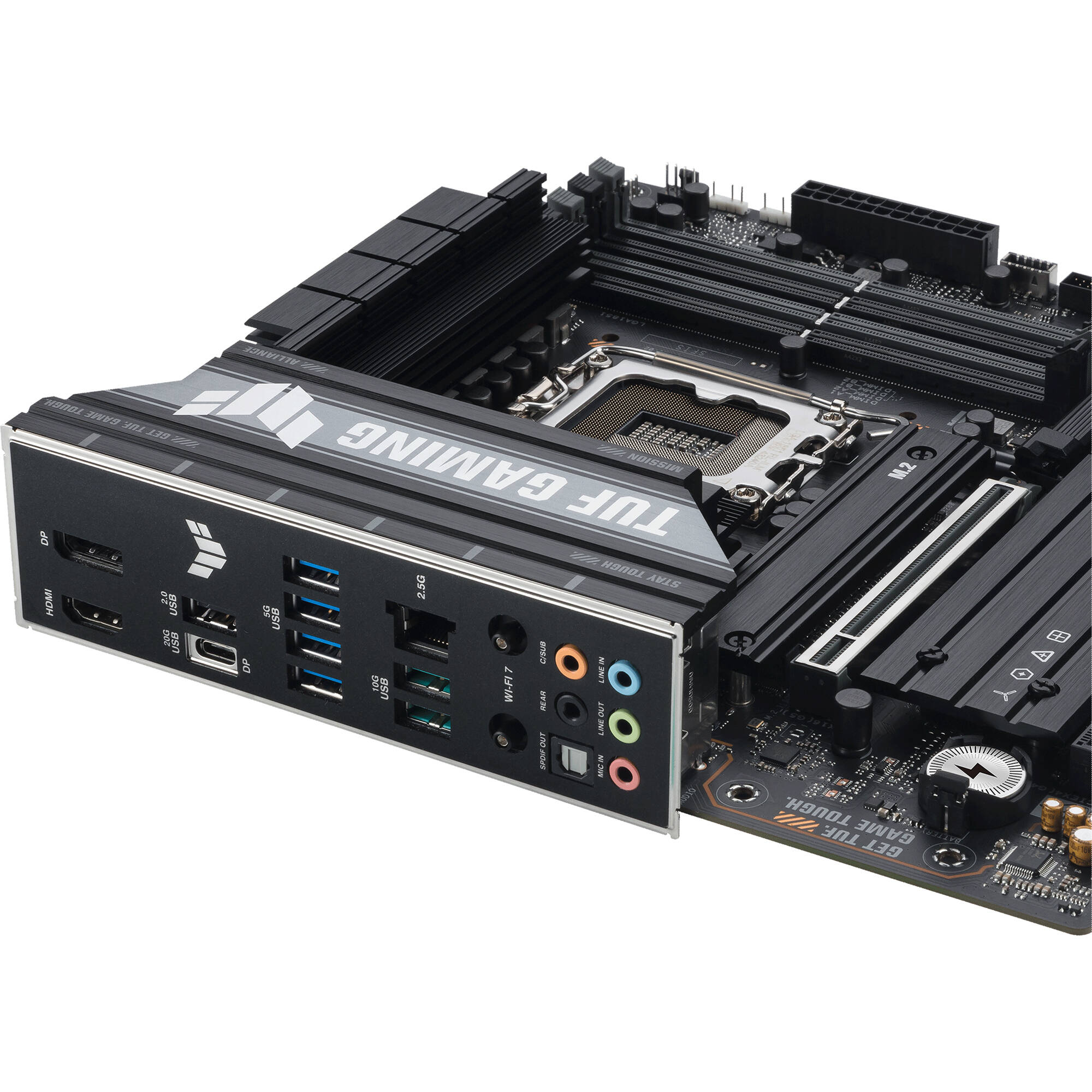 ASUS TUF GAMING B860M-PLUS WIFI micro-ATX motherboard with integrated Wi-Fi for Intel desktop builds — view 8