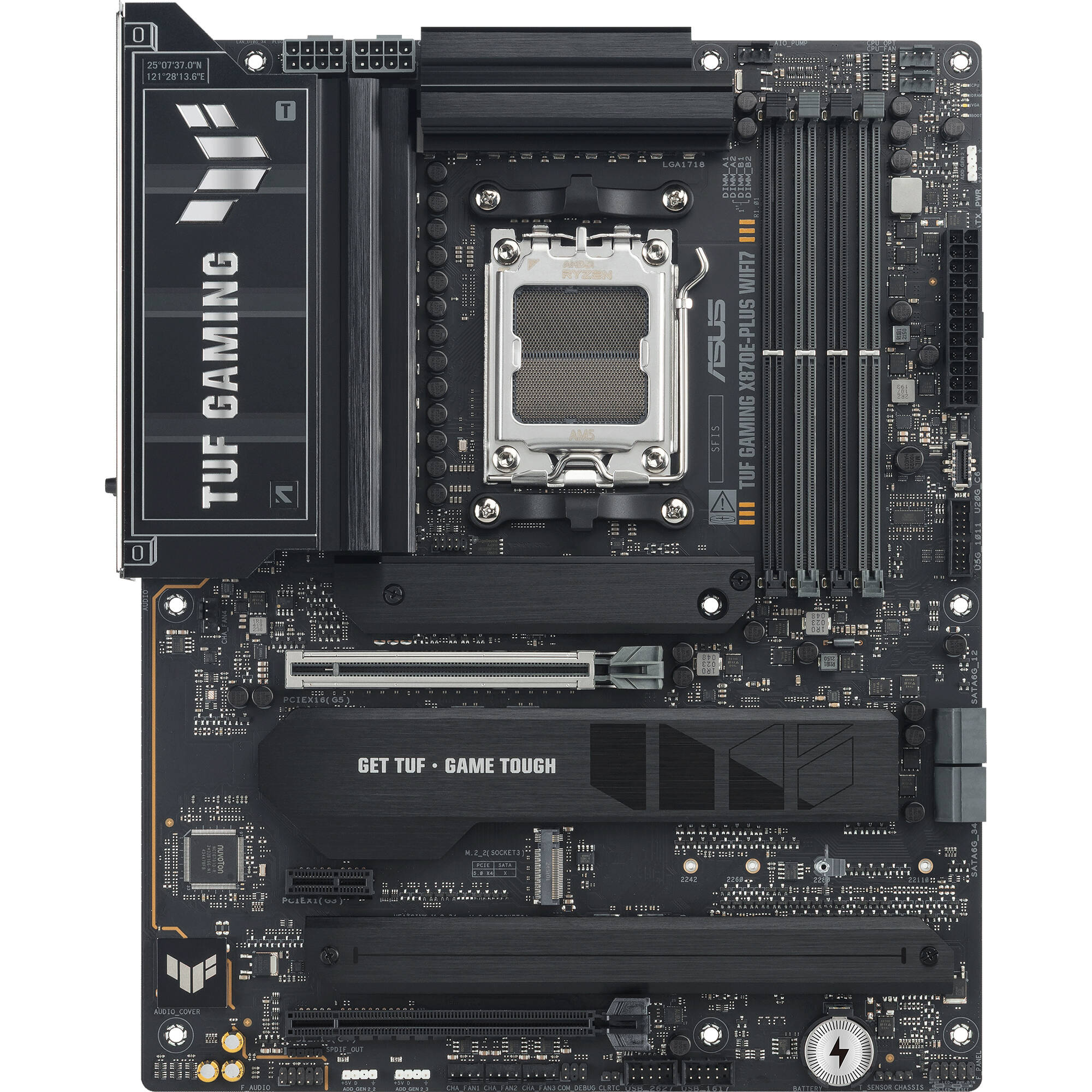 ASUS TUF GAMING X870E-PLUS WIFI7 ATX motherboard for AMD AM5 processors with Wi-Fi 7 — view 2