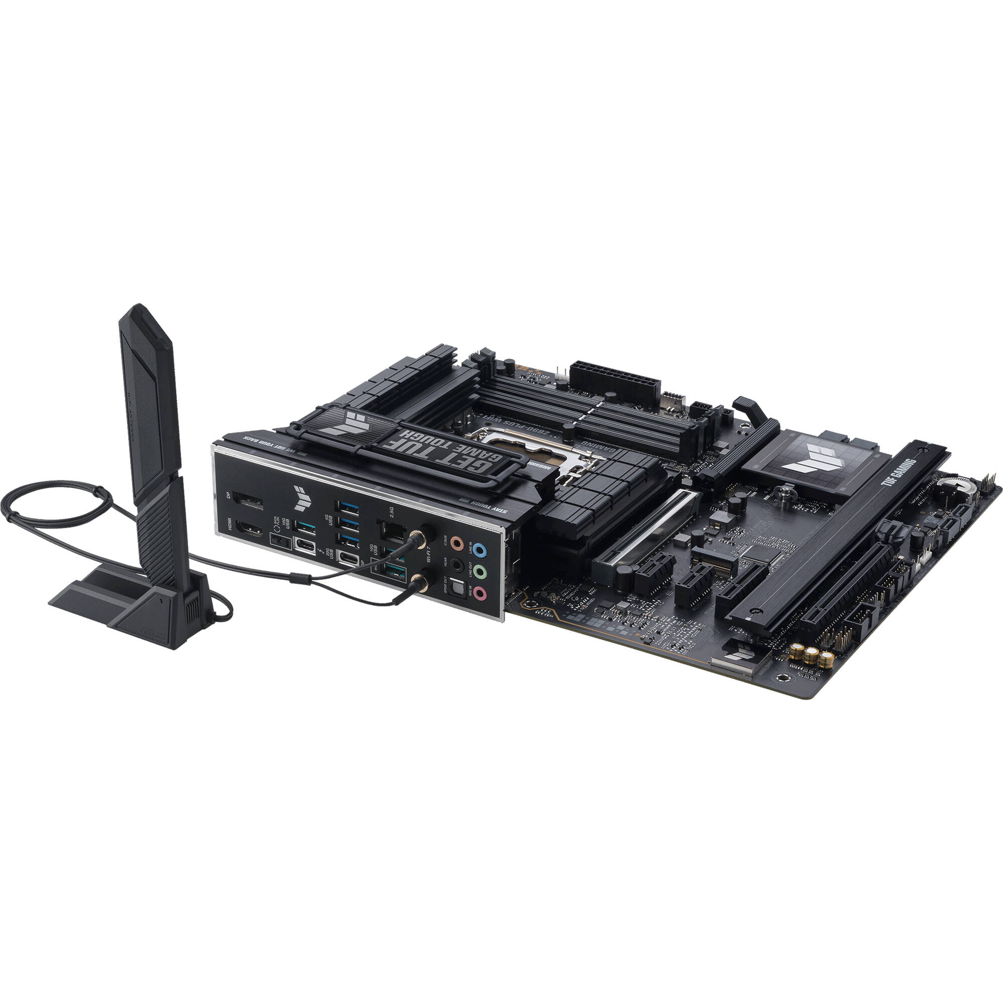 ASUS TUF GAMING Z890-PLUS WIFI ATX motherboard with LGA 1851 socket, Wi-Fi 7, and four M.2 slots — view 7