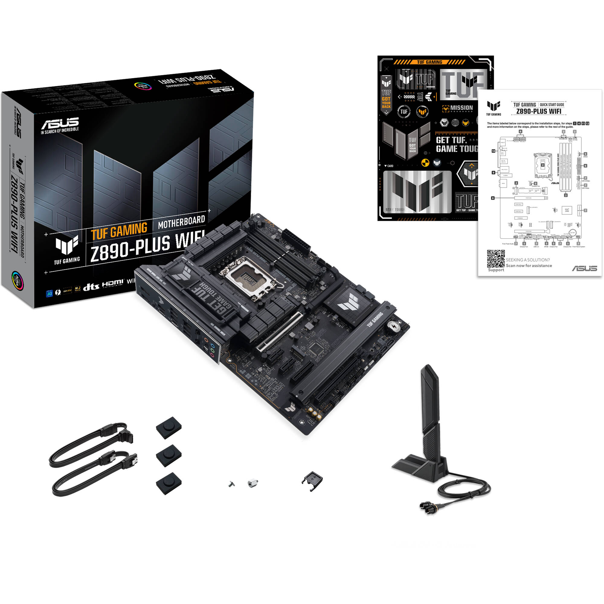 ASUS TUF GAMING Z890-PLUS WIFI ATX motherboard with LGA 1851 socket, Wi-Fi 7, and four M.2 slots — view 8