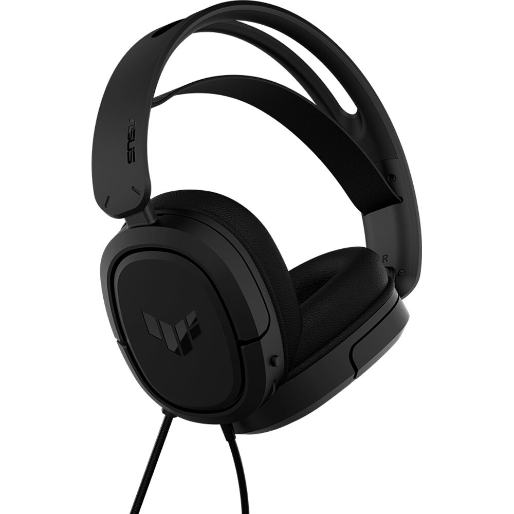 ASUS TUF Gaming H1 black wired gaming headset with over-ear cups and boom microphone — view 2