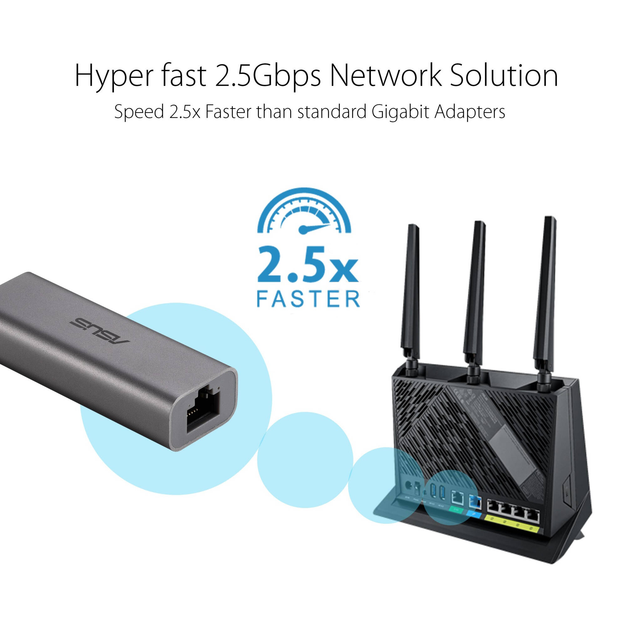 ASUS USB-C2500 USB-C to 2.5GbE Ethernet adapter for faster wired networking — view 3