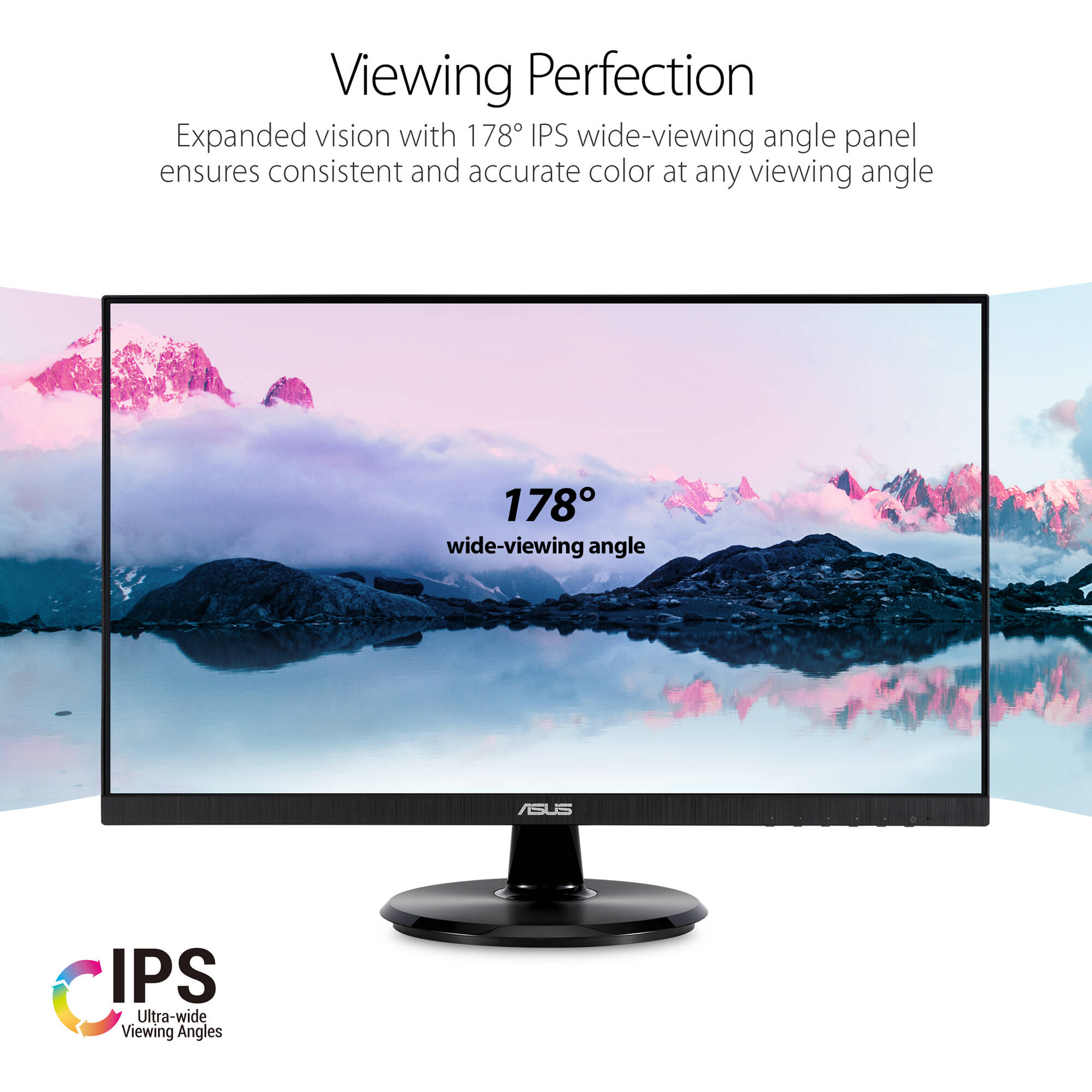 ASUS VA24DQ 23.8-inch Full HD IPS monitor with frameless bezel and HDMI — view 10