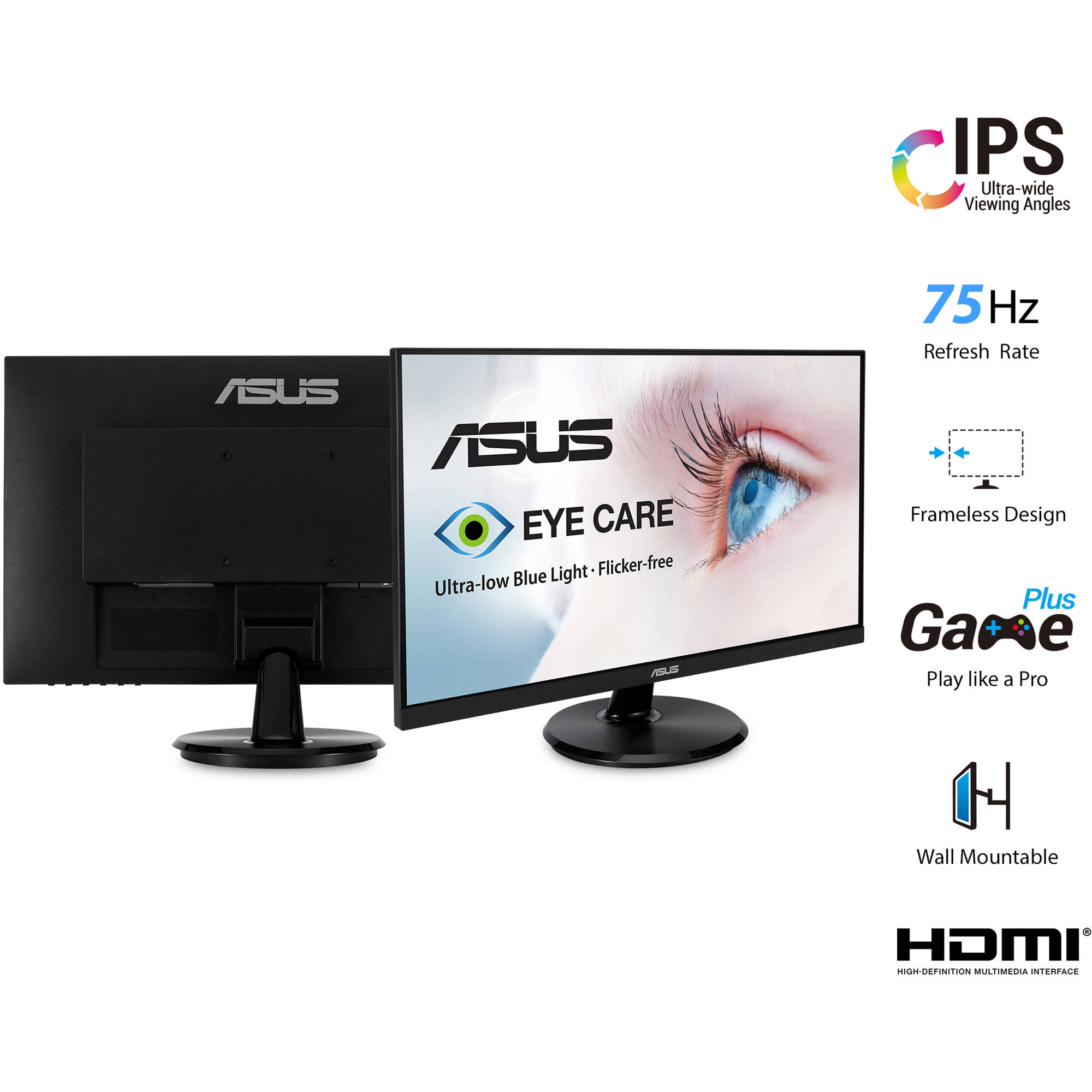 ASUS VA24DQ 23.8-inch Full HD IPS monitor with frameless bezel and HDMI — view 6