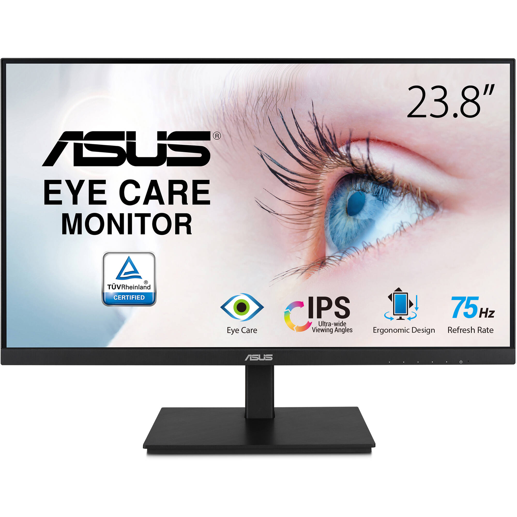 ASUS VA24DQSB 23.8-inch Full HD IPS monitor with height-adjustable stand and frameless design — view 2