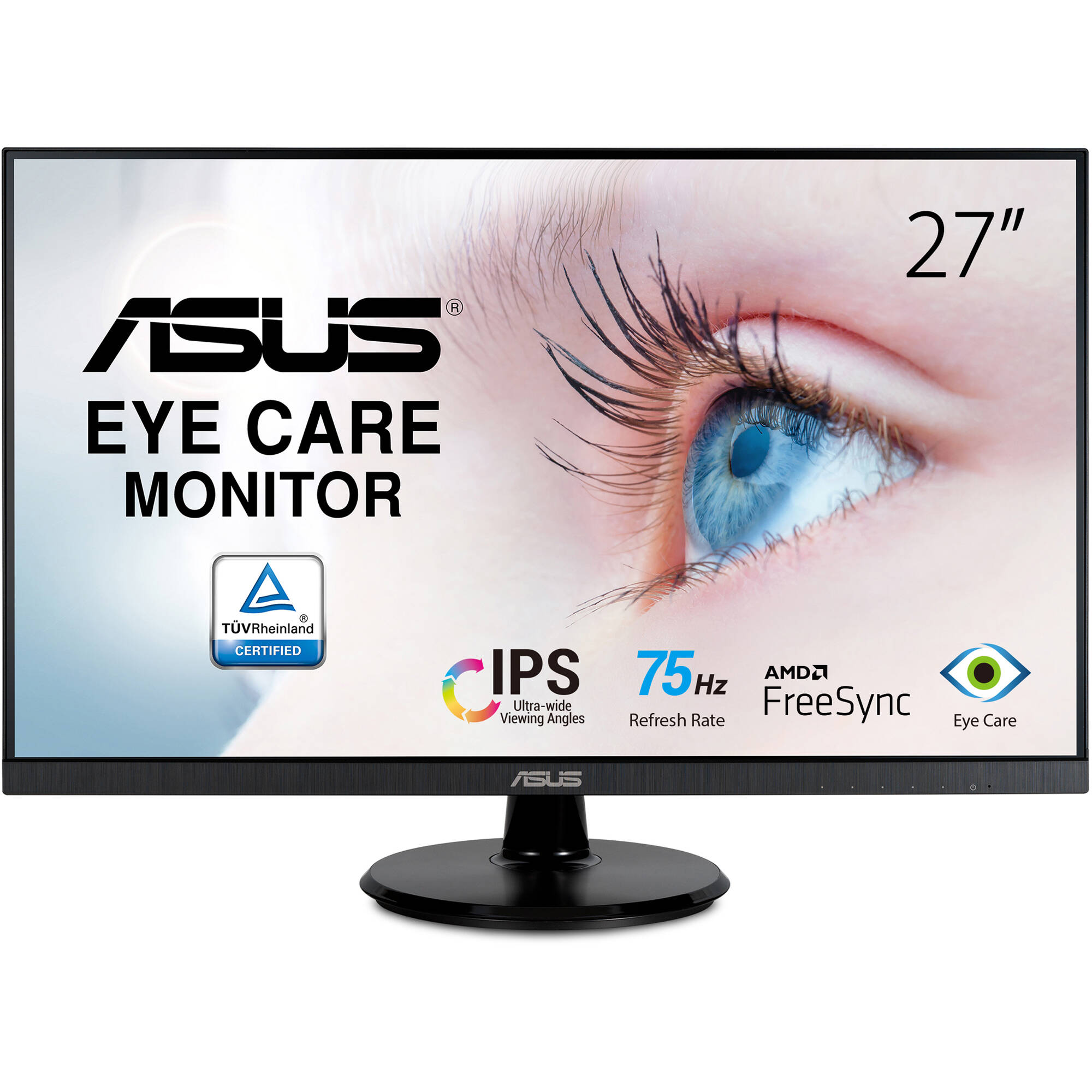 ASUS VA27DQ 27-inch Full HD IPS monitor with frameless design and adjustable tilt stand — view 2
