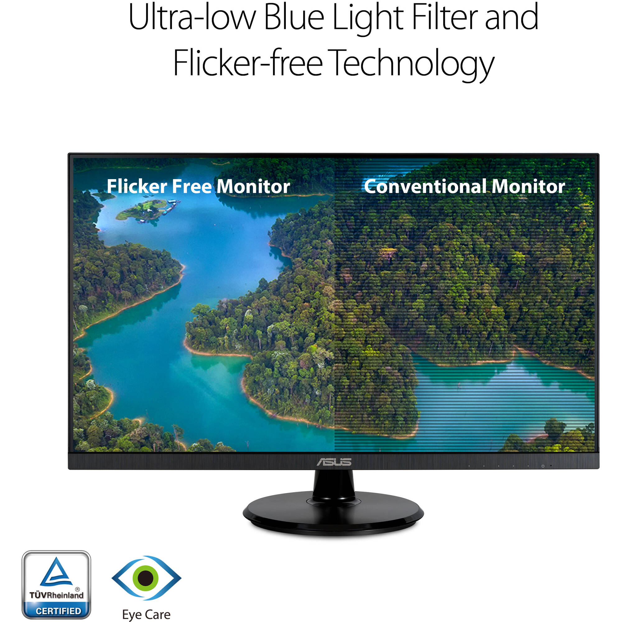 ASUS VA27DQ 27-inch Full HD IPS monitor with frameless design and adjustable tilt stand — view 7