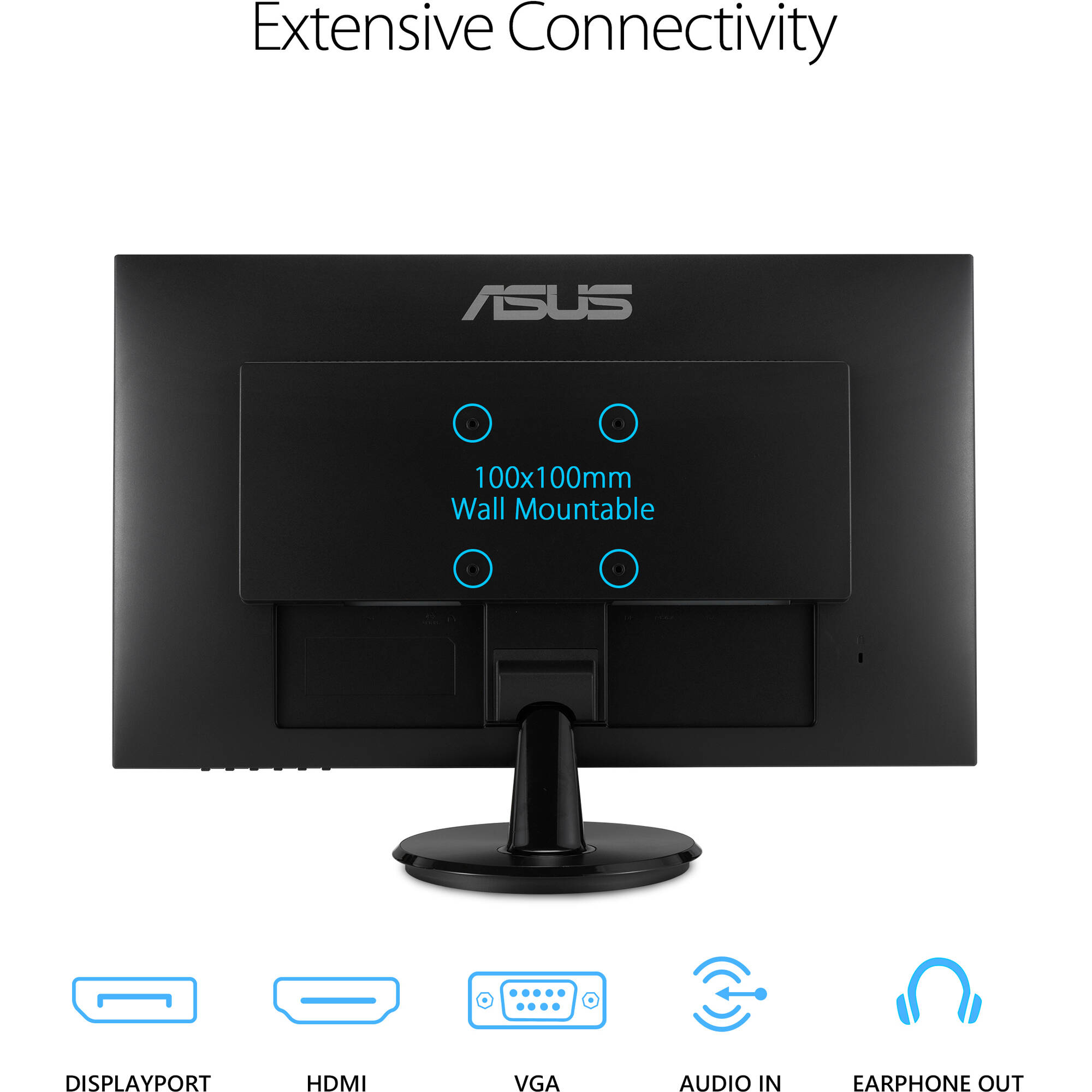 ASUS VA27DQ 27-inch Full HD IPS monitor with frameless design and adjustable tilt stand — view 9