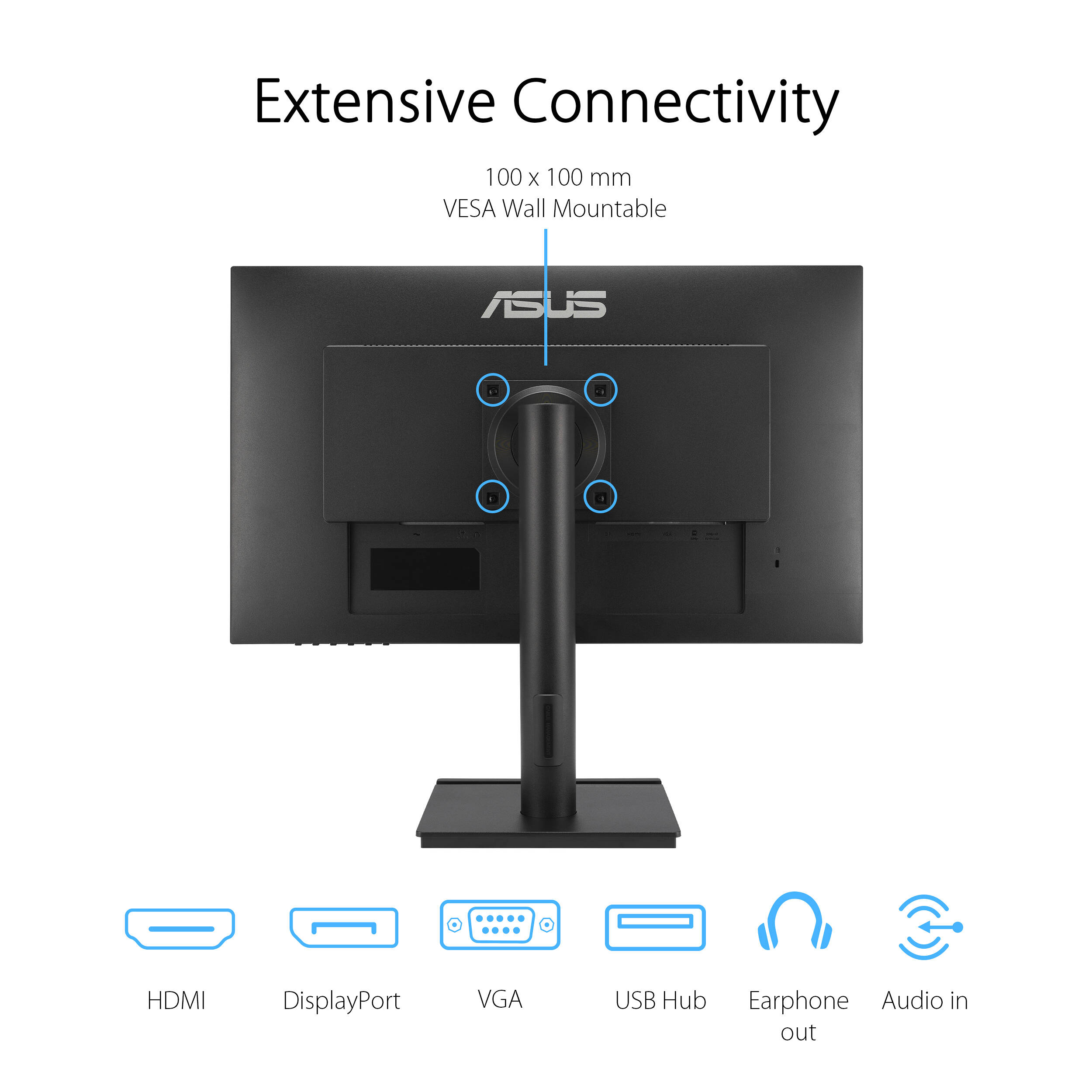 ASUS VA27DQFS 27-inch IPS Full HD monitor with ergonomic stand and VESA support — view 14