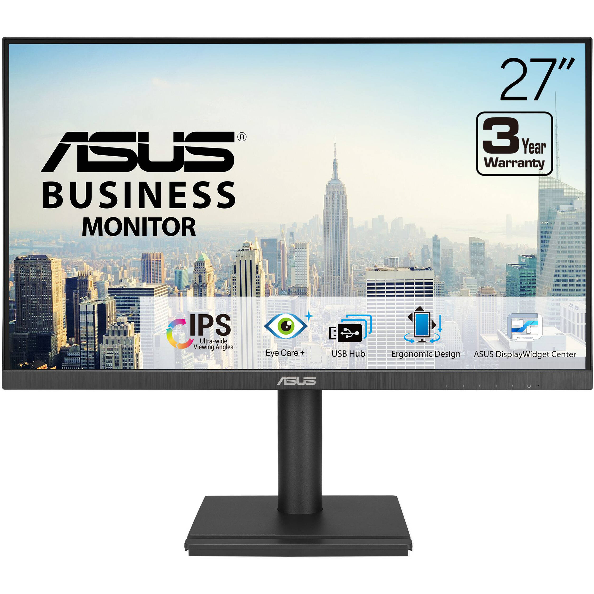 ASUS VA27DQFS 27-inch IPS Full HD monitor with ergonomic stand and VESA support — view 2