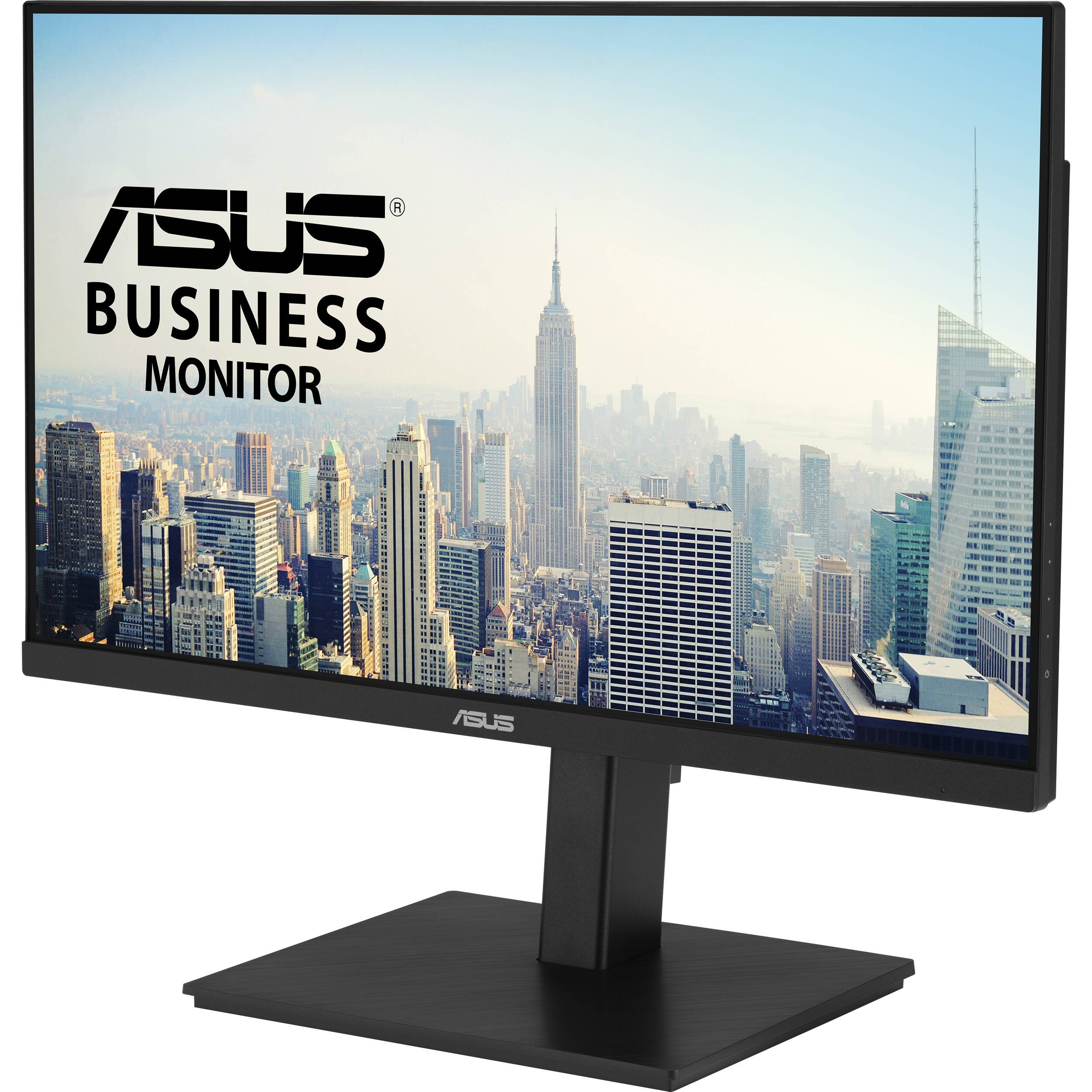 ASUS VA27ECPSN 27-inch Full HD IPS docking monitor with USB-C, RJ45, DisplayPort, HDMI, and height-adjustable stand — view 3