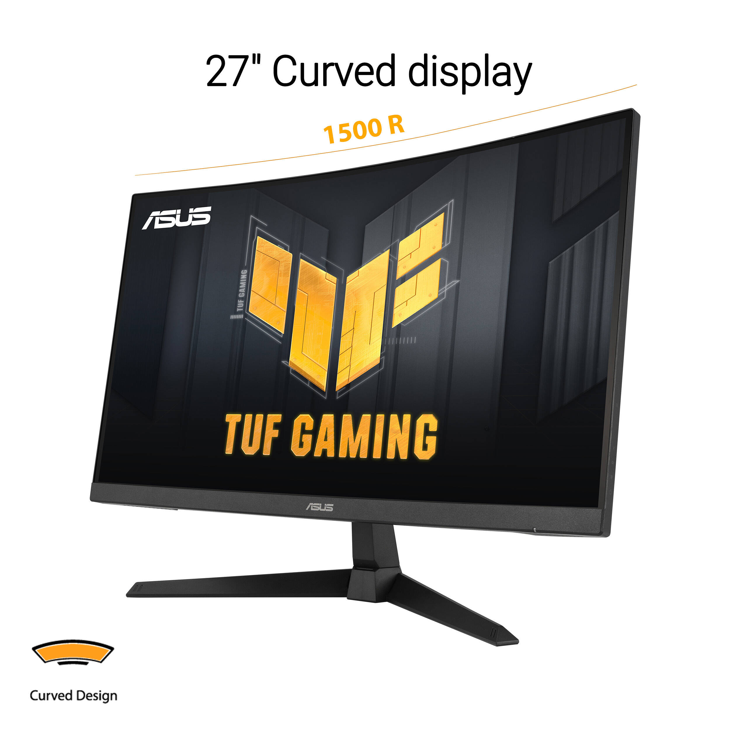 ASUS TUF Gaming 27-inch curved QHD monitor with 180 Hz refresh rate and 0.5 ms response time — view 10