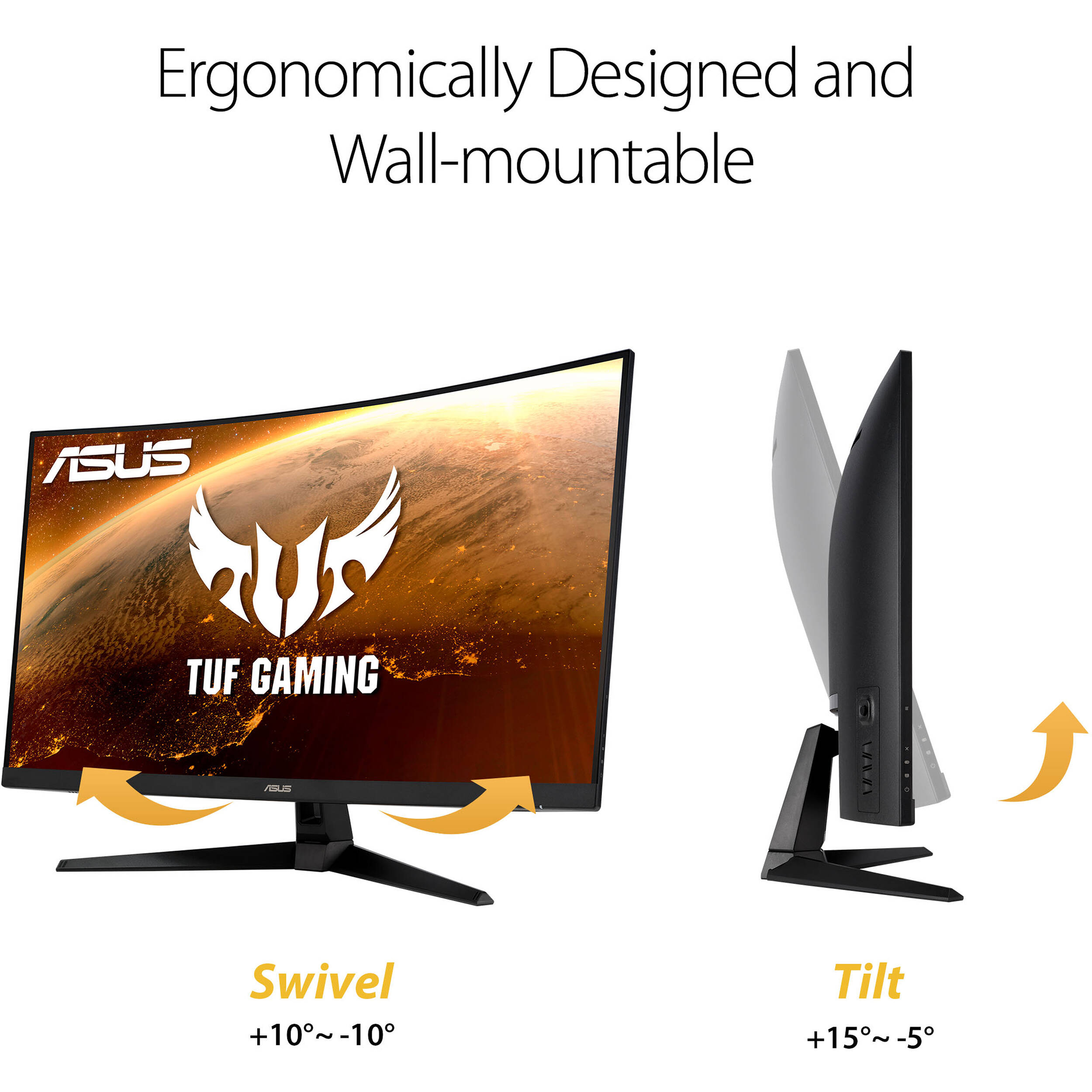 ASUS 31.5-inch curved WQHD gaming monitor with 165Hz refresh rate — view 9