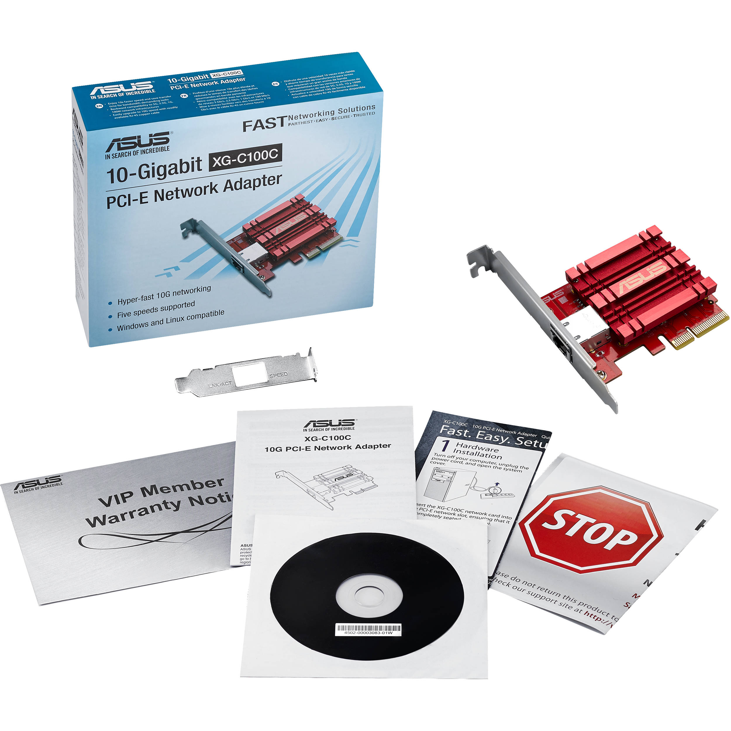 ASUS XG-C100C 10G network adapter PCIe card for desktop 10 GbE — view 3