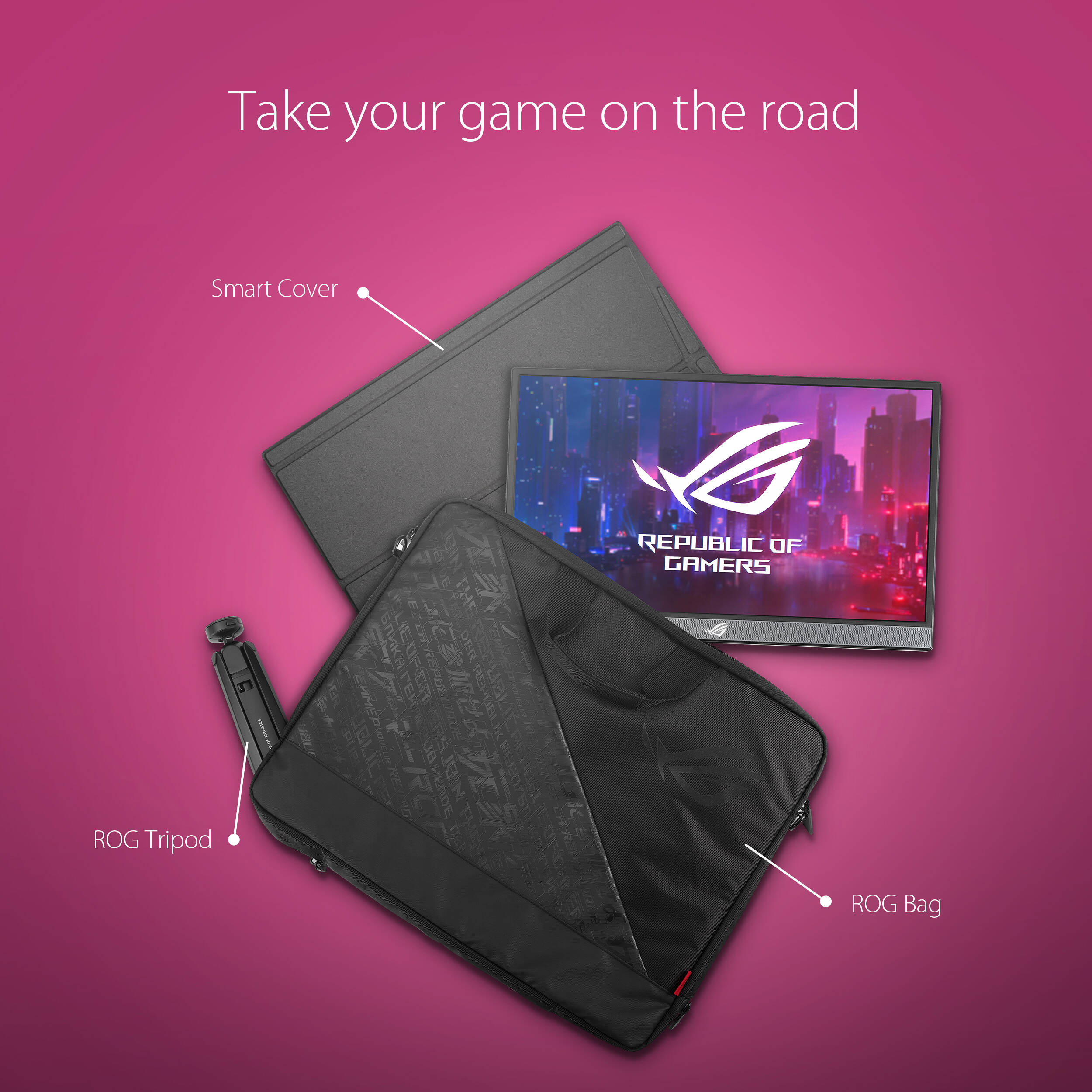ASUS ROG Strix XG17AHP 17.3-inch portable gaming monitor with tripod stand — view 16