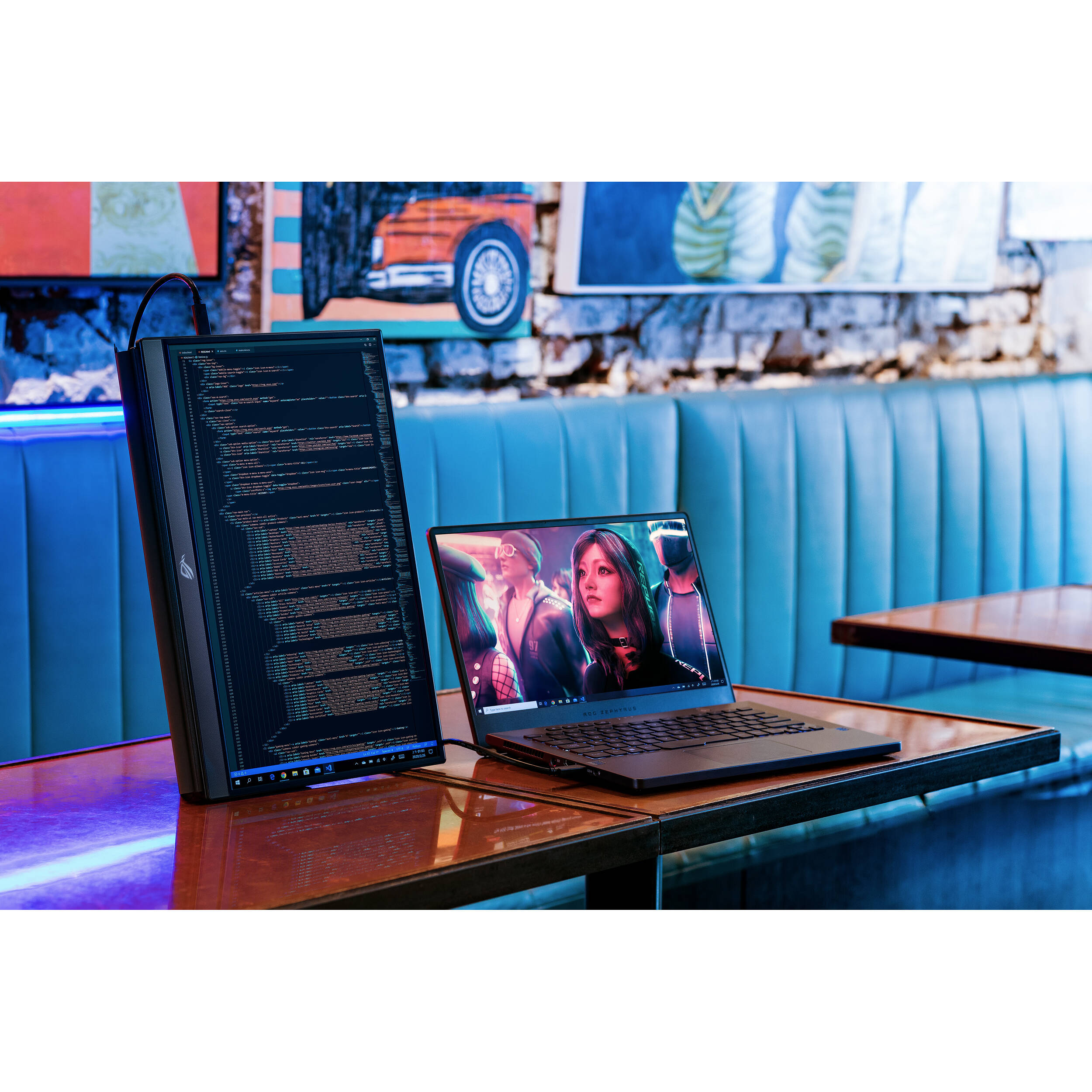 ASUS ROG Strix XG17AHP 17.3-inch portable gaming monitor with tripod stand — view 18