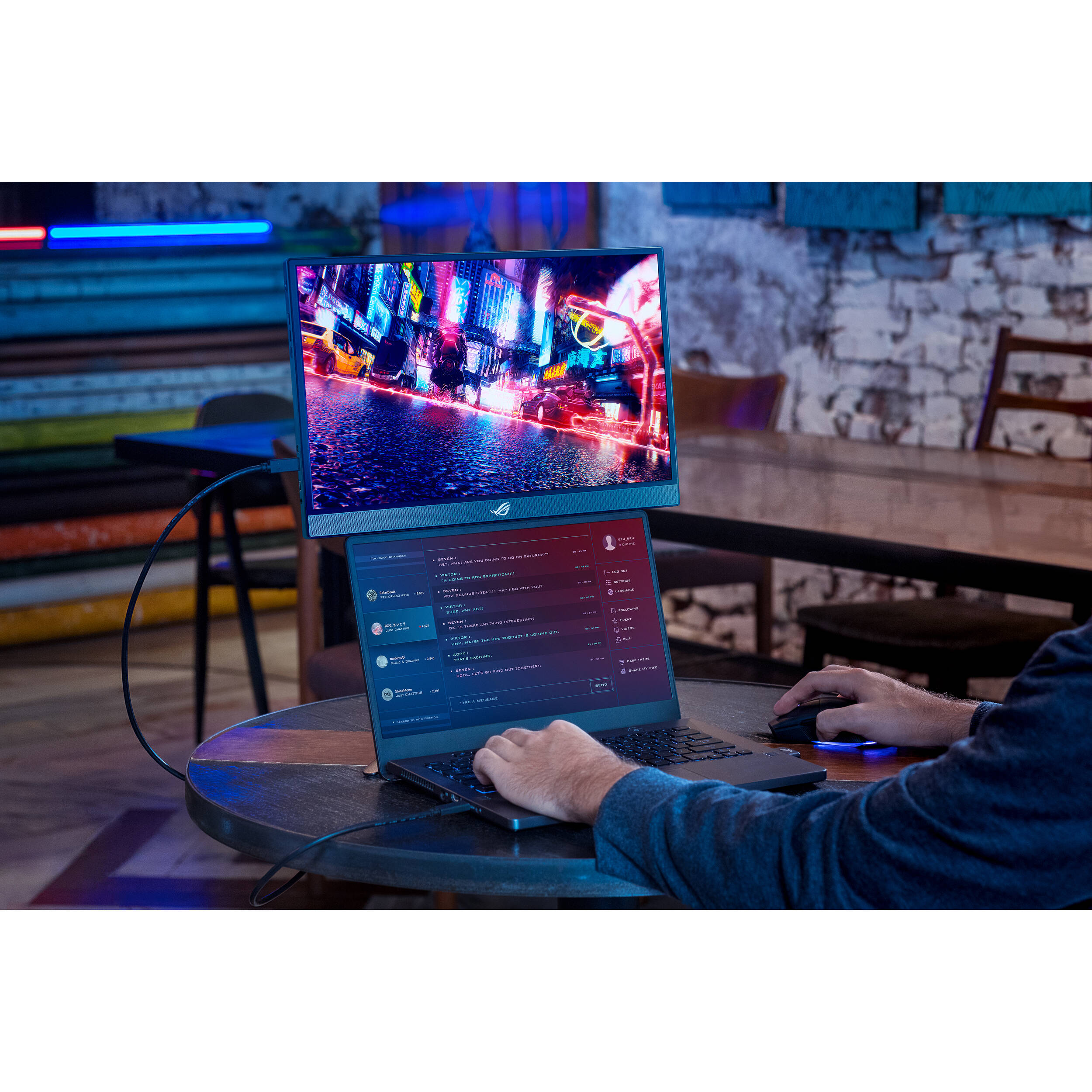 ASUS ROG Strix XG17AHP 17.3-inch portable gaming monitor with tripod stand — view 19