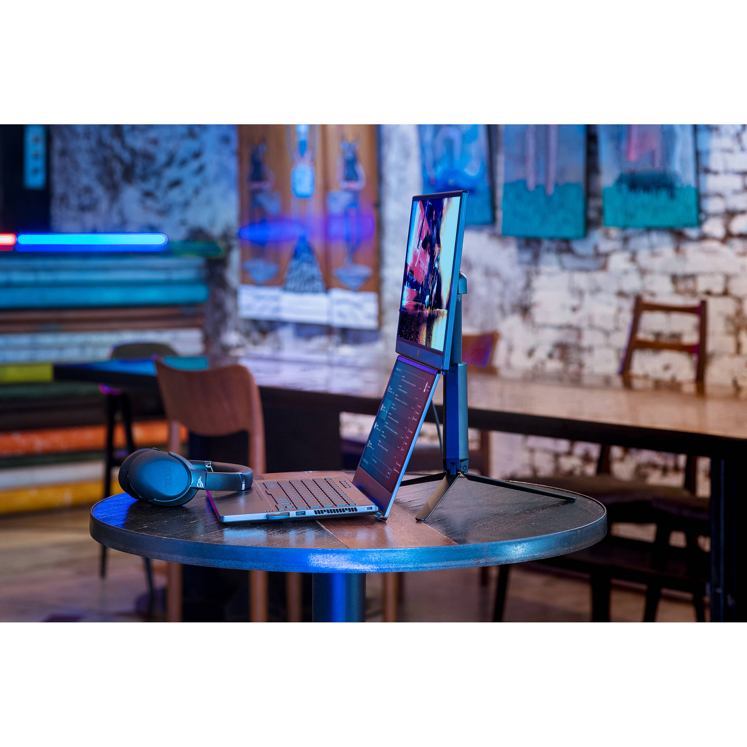 ASUS ROG Strix XG17AHP 17.3-inch portable gaming monitor with tripod stand — view 20