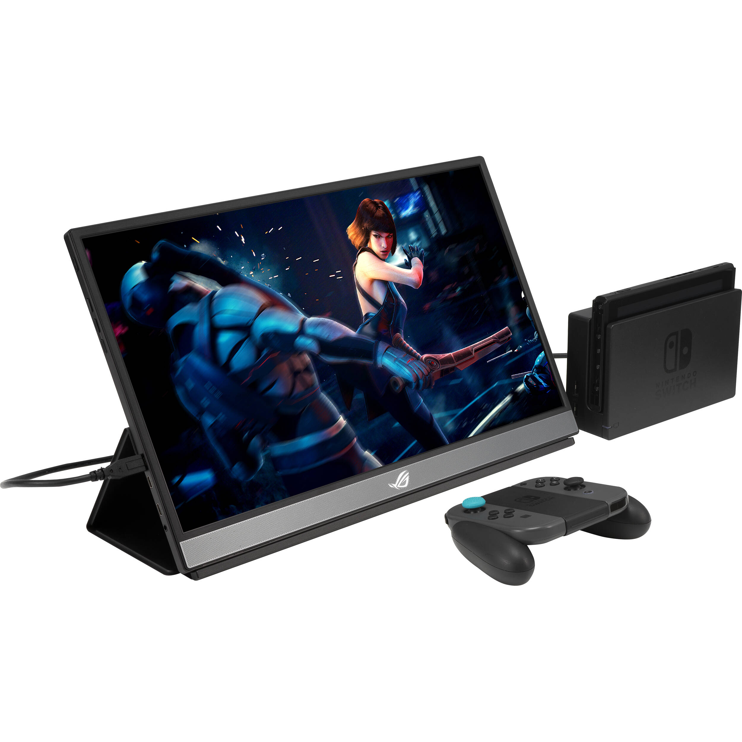 ASUS ROG Strix XG17AHP 17.3-inch portable gaming monitor with tripod stand — view 8