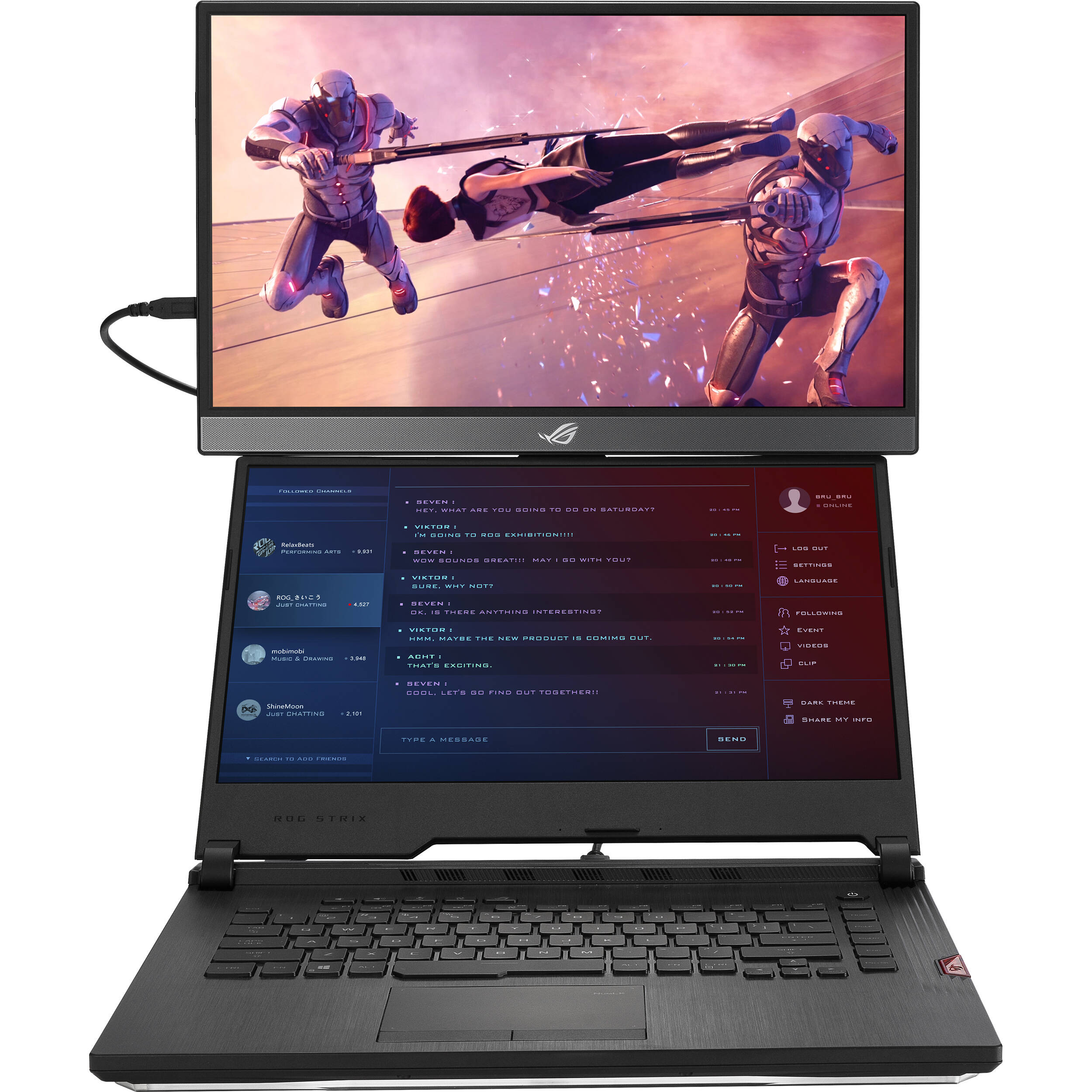 ASUS ROG Strix XG17AHP 17.3-inch portable gaming monitor with tripod stand — view 9