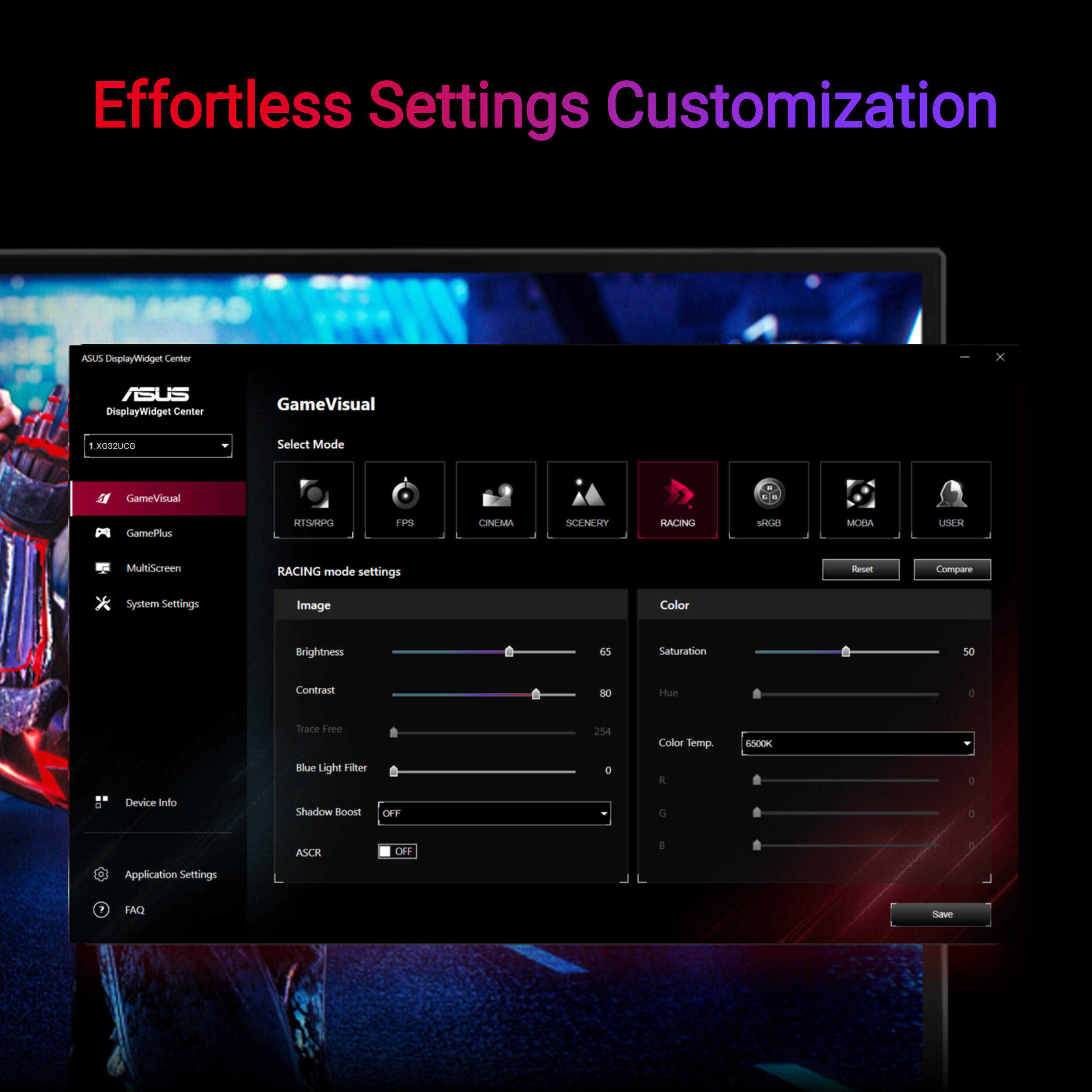 ASUS ROG Strix XG32UCG 32-inch 4K gaming monitor with Fast IPS panel and dual-mode refresh — view 15