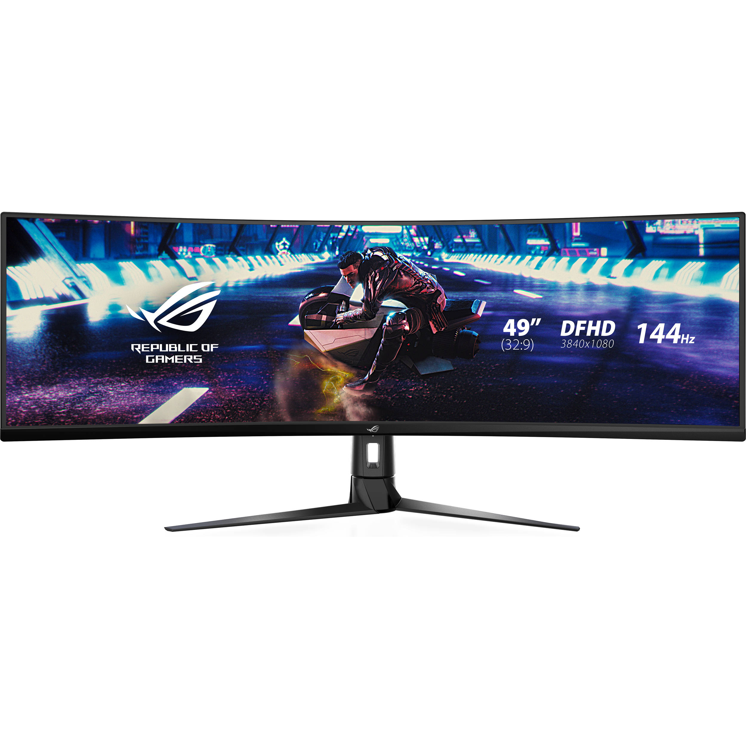 ASUS ROG Strix XG49VQ 49-inch curved ultrawide monitor with dual Full HD display — view 2