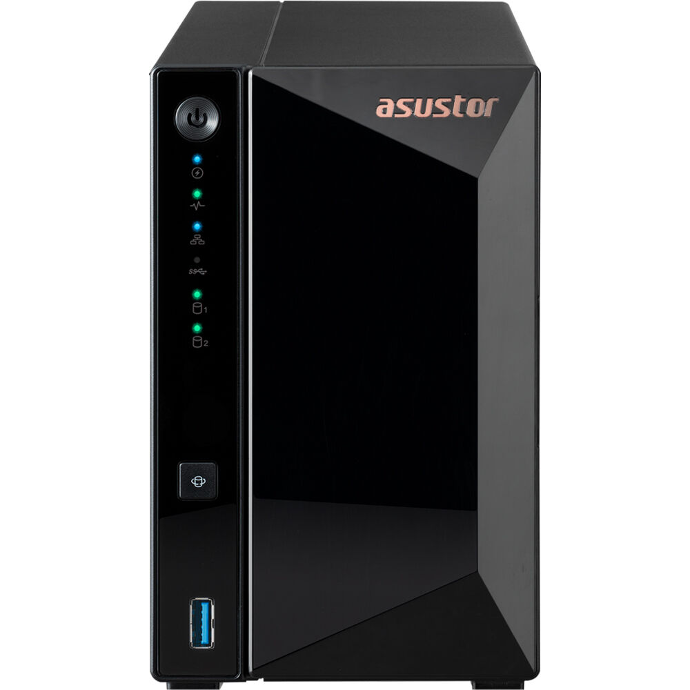 ASUSTOR DRIVESTOR 2 PRO GEN2 AS3302T V2 2-bay NAS with quad-core 1.7 GHz CPU and 2.5GbE — view 2