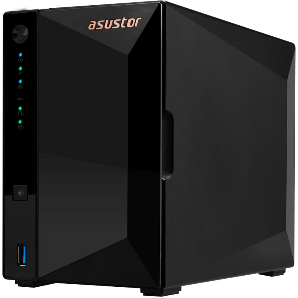 ASUSTOR DRIVESTOR 2 PRO GEN2 AS3302T V2 2-bay NAS with quad-core 1.7 GHz CPU and 2.5GbE — view 3