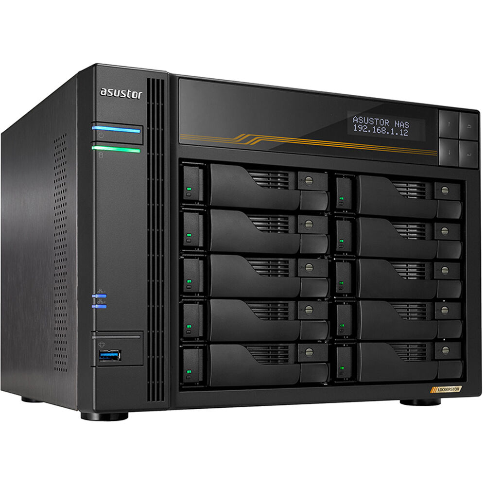 Asustor Lockerstor 10 Gen3 As6810t 10 Bay Nas, Quad-Core 2.3ghz Cpu, Dual USB 4